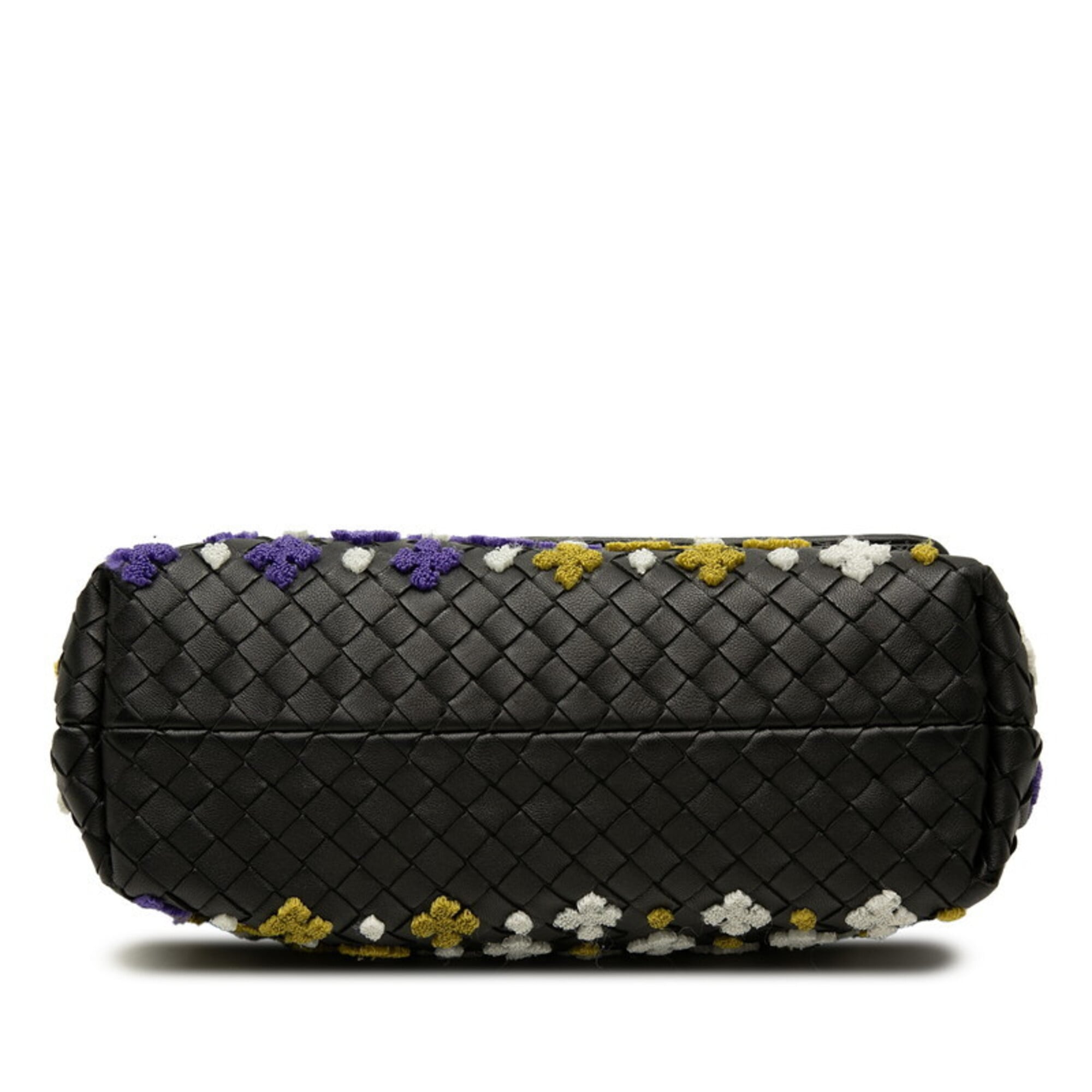 Bottega Veneta Black Purple Yellow Leather Shoulder Bag (Pre-Owned)