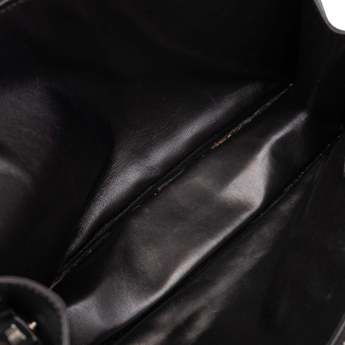 Prada Black Saffiano Triangle Leather Clutch Bag (Pre-Owned)