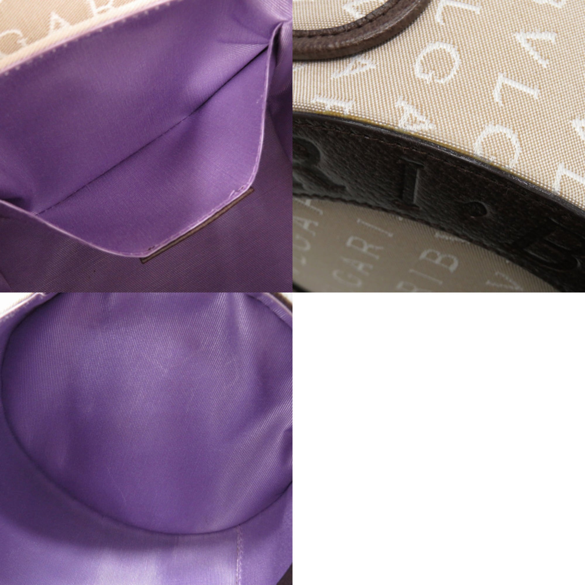 Bvlgari Beige Brown Canvas Leather Handbag Shoulder Bag (Pre-Owned)
