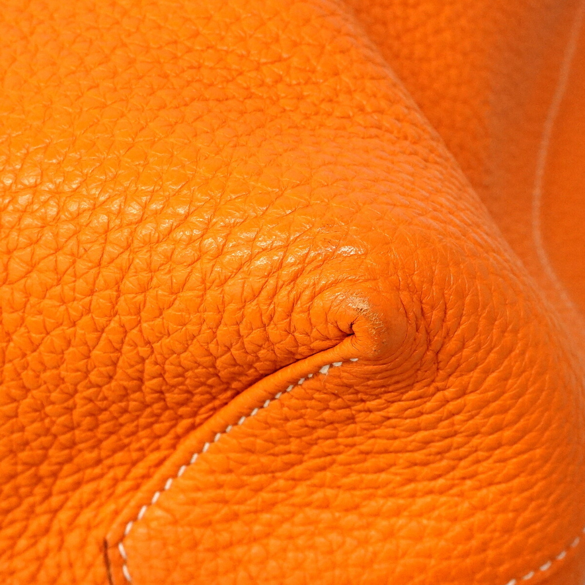 Hermes Gold Orange Taurillon Clemence Leather Tote Bag (Pre-Owned)