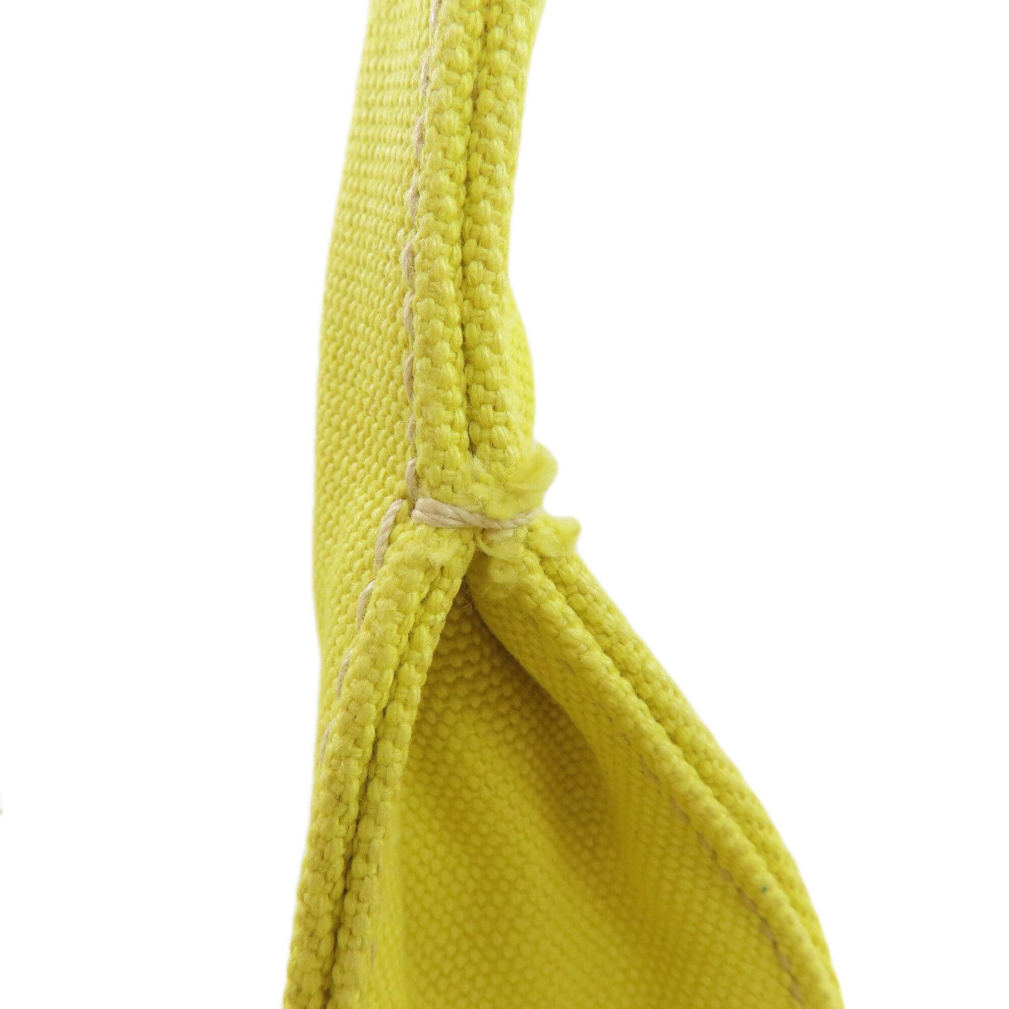 Prada Canapa Yellow Canvas Tote Bag (Pre-Owned)