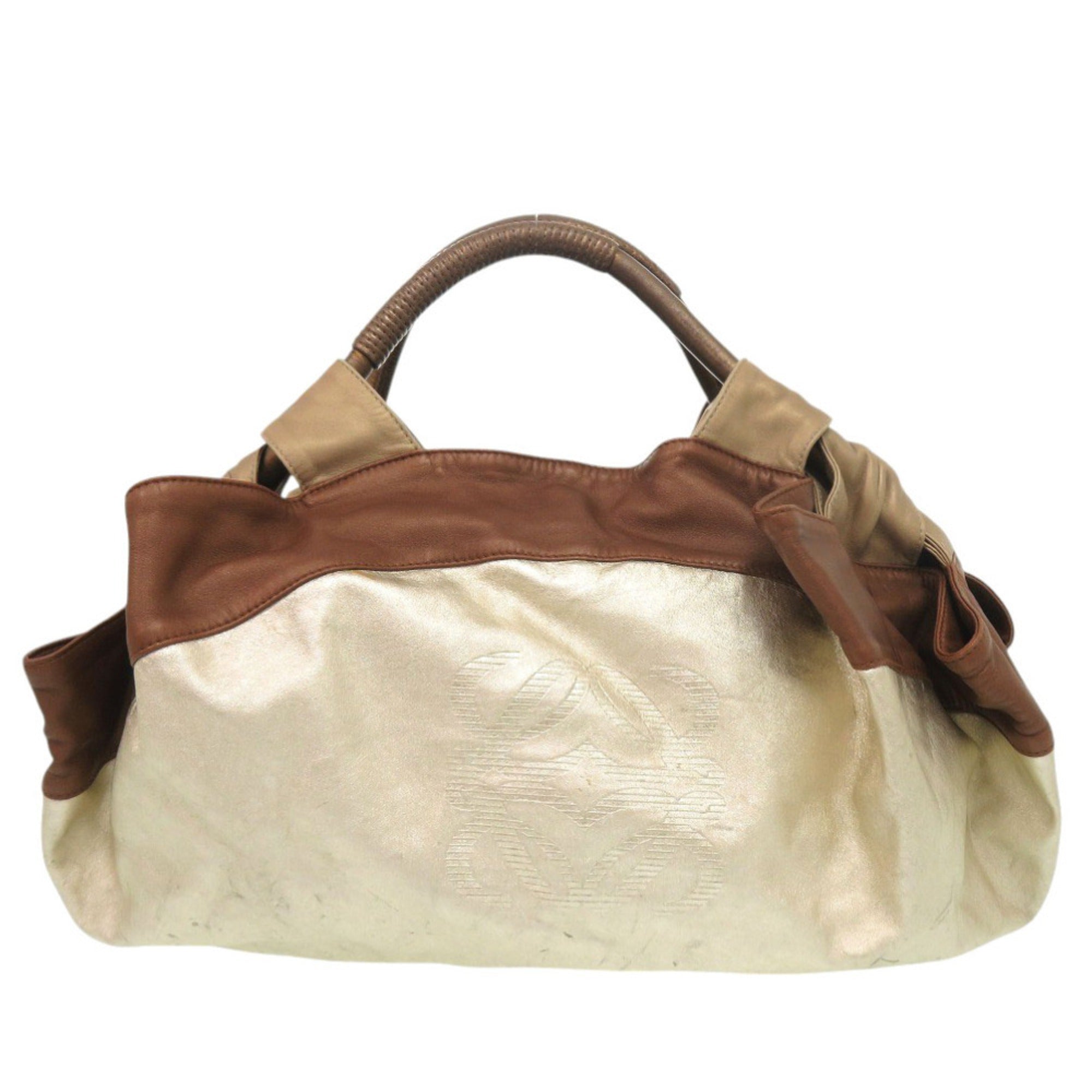 Loewe Brown Gold Leather Handbag (Pre-Owned)