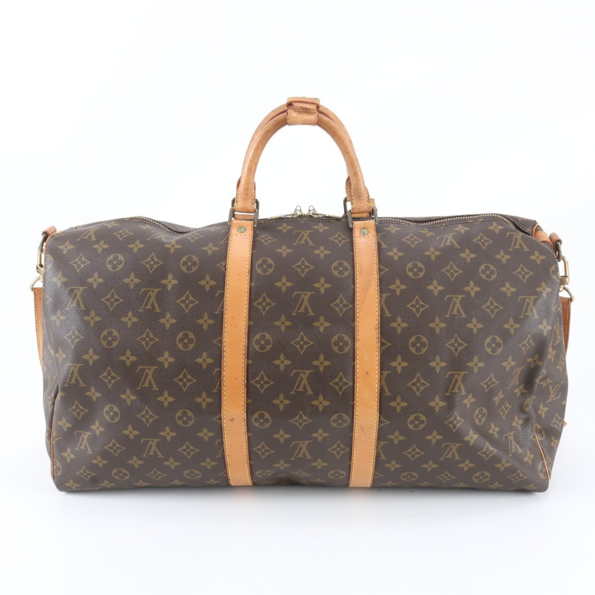Louis Vuitton Monogram Brown Leather Coated Canvas Handbag (Pre-Owned)