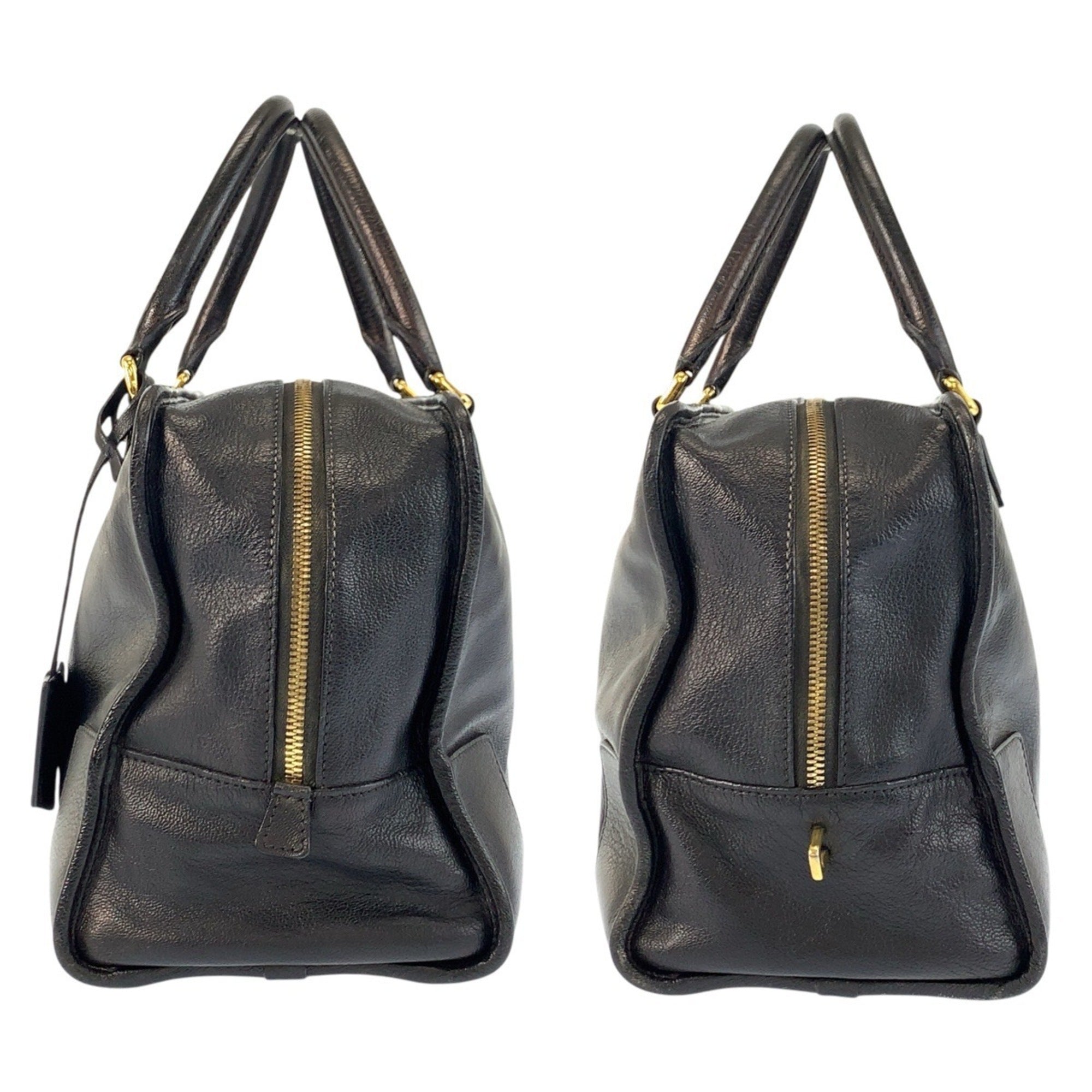 Loewe Black Leather Boston Bag Handbag (Pre-Owned)
