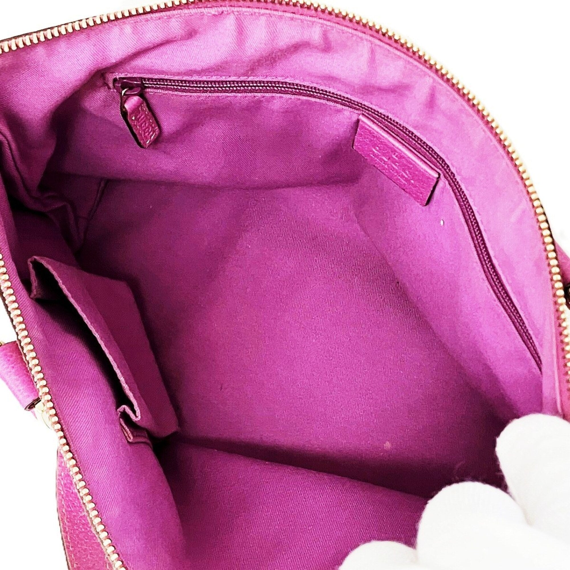 Gucci Gg Canvas Beige Pink Gg Canvas Leather Handbag (Pre-Owned)