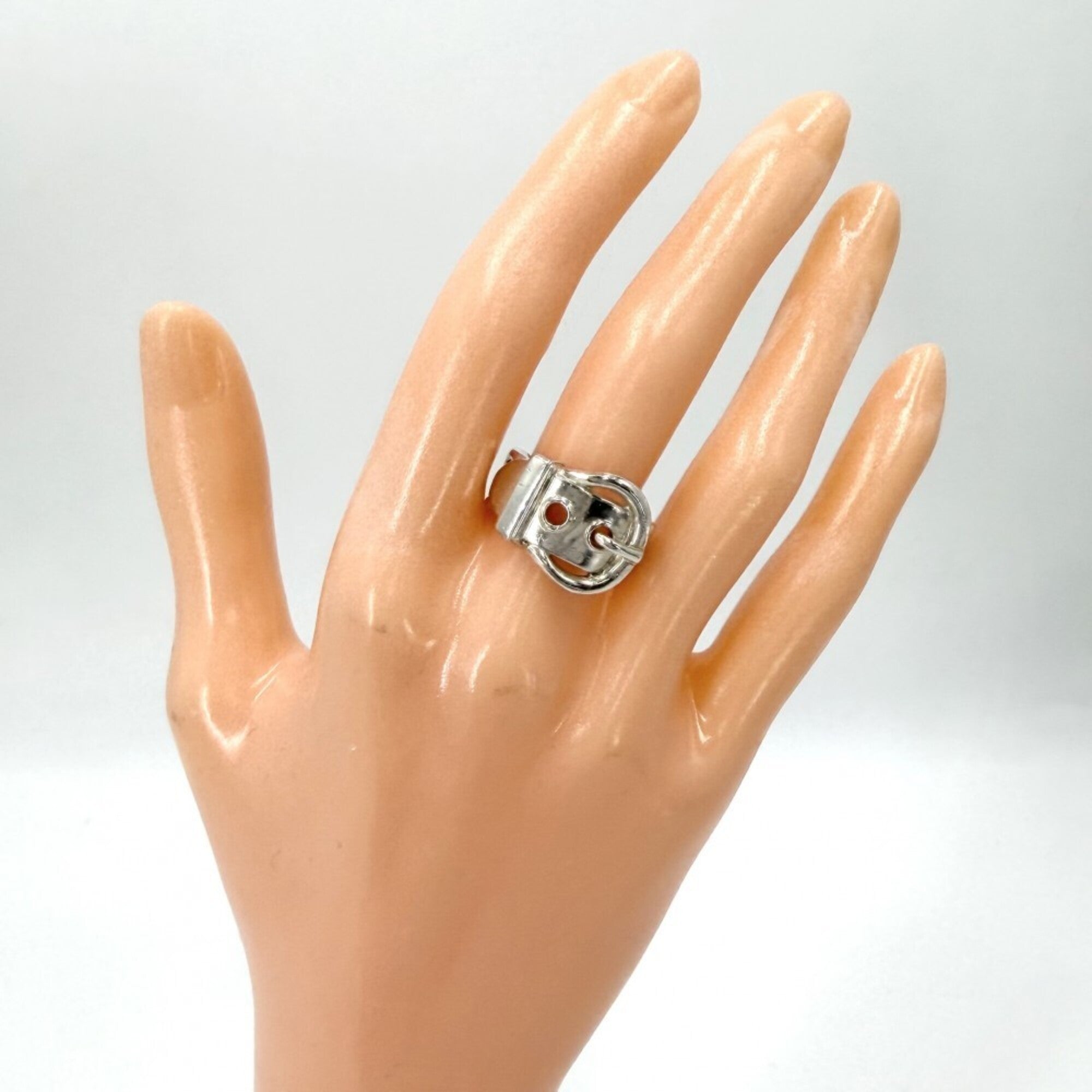 Hermes Silver 925 Band Ring (Pre-Owned)