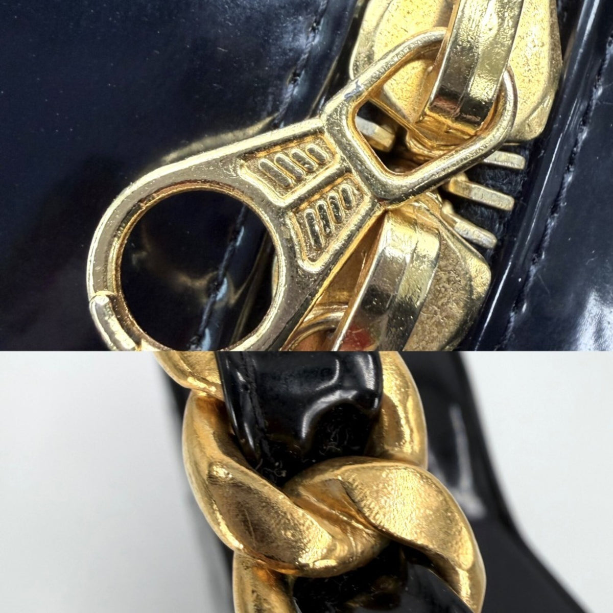 Chanel Matelasse Black Patent Leather Handbag (Pre-Owned)