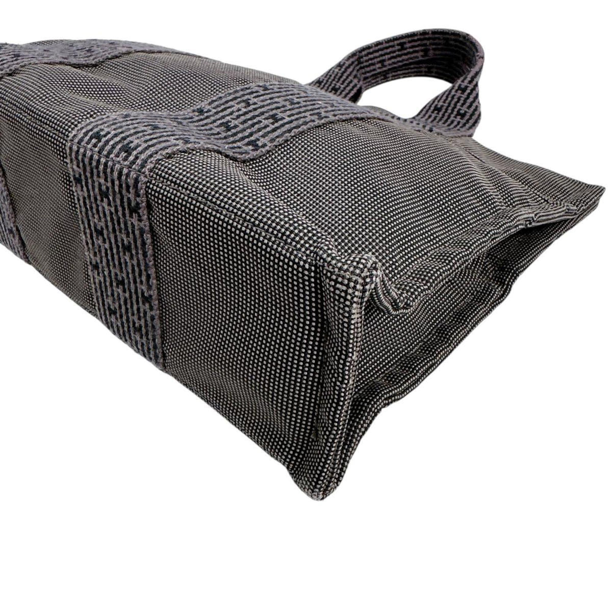 Hermes Her Line Gray Canvas Tote Bag (Pre-Owned)