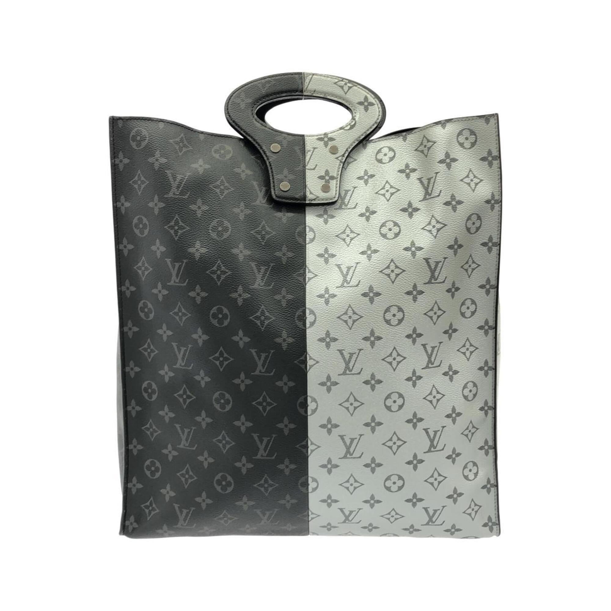 Louis Vuitton Black Silver Coated Canvas Handbag (Pre-Owned)