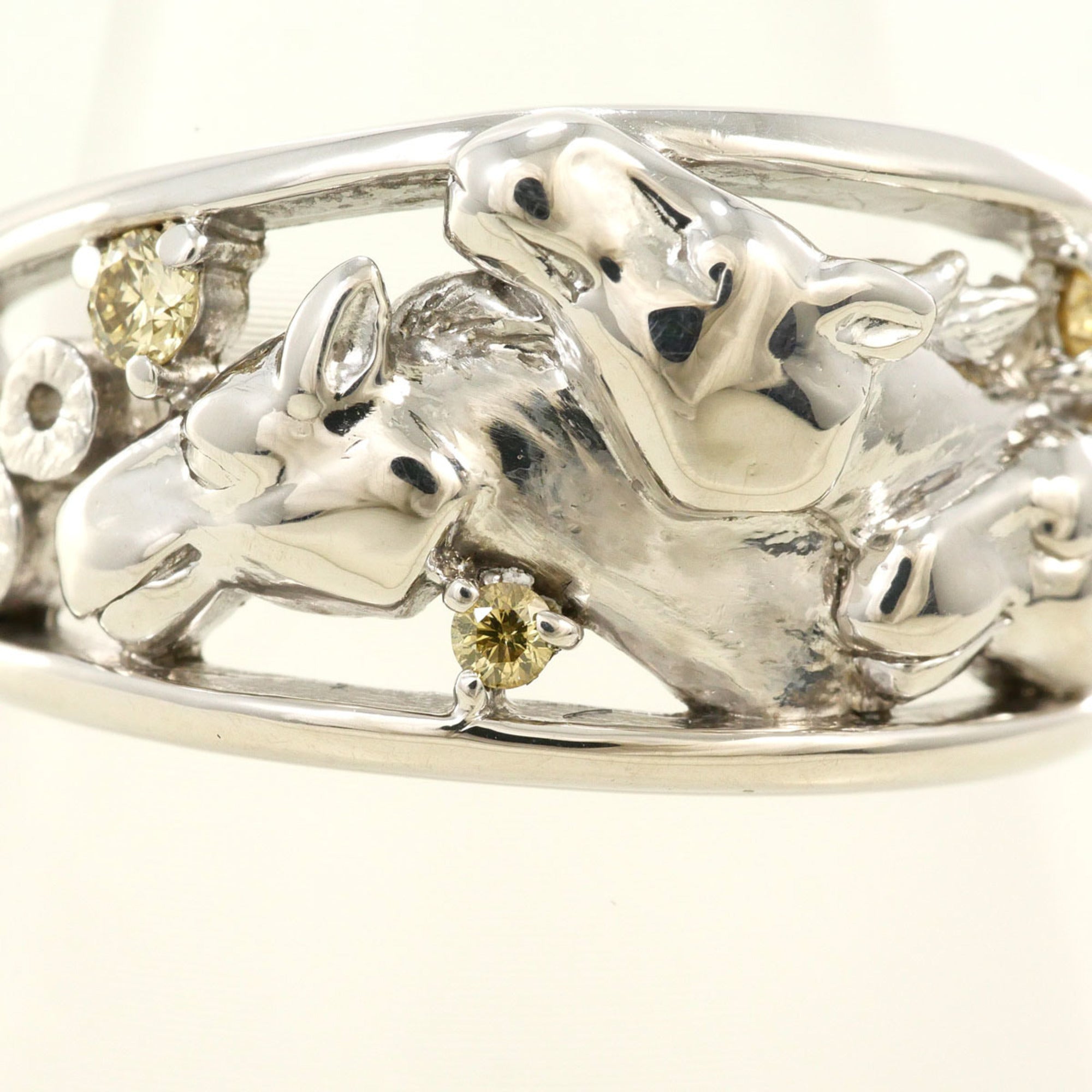 Unbranded White Gold Yellow White Gold (18K) Band Ring (Pre-Owned)