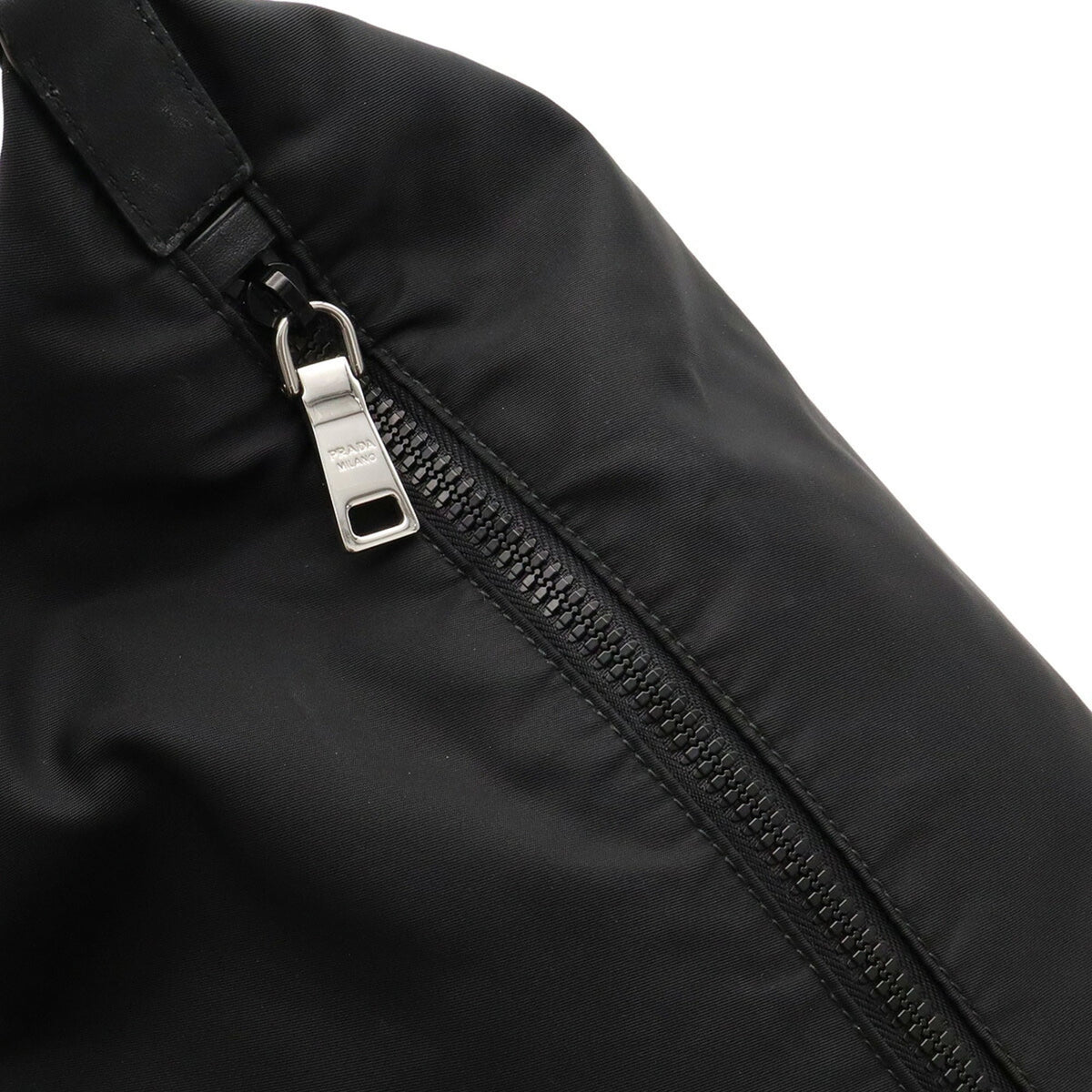 Prada Black Nero Nylon Leather Shoulder Bag (Pre-Owned)
