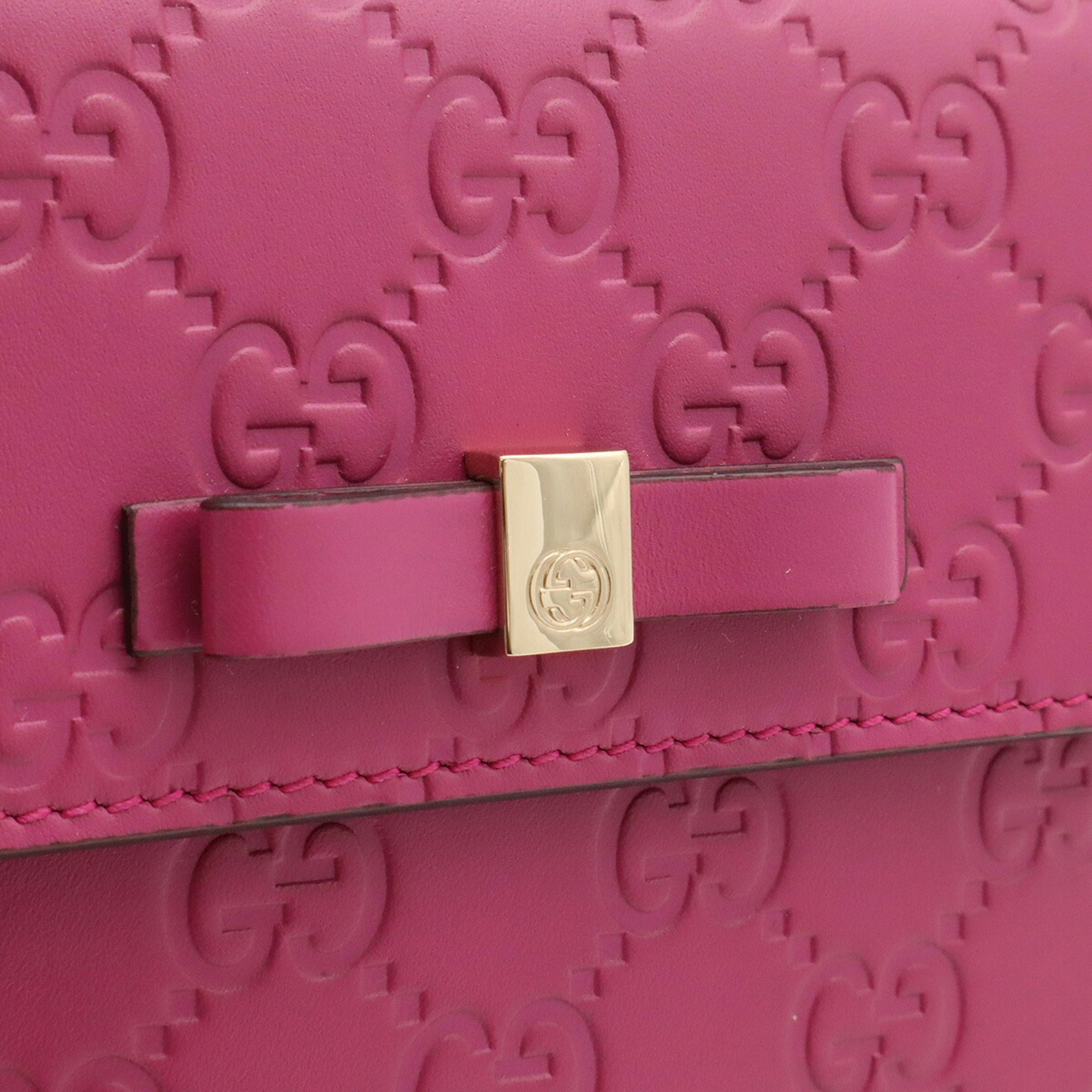Gucci Pink Purple Gg Leather Wallet (Bi-Fold) (Pre-Owned)