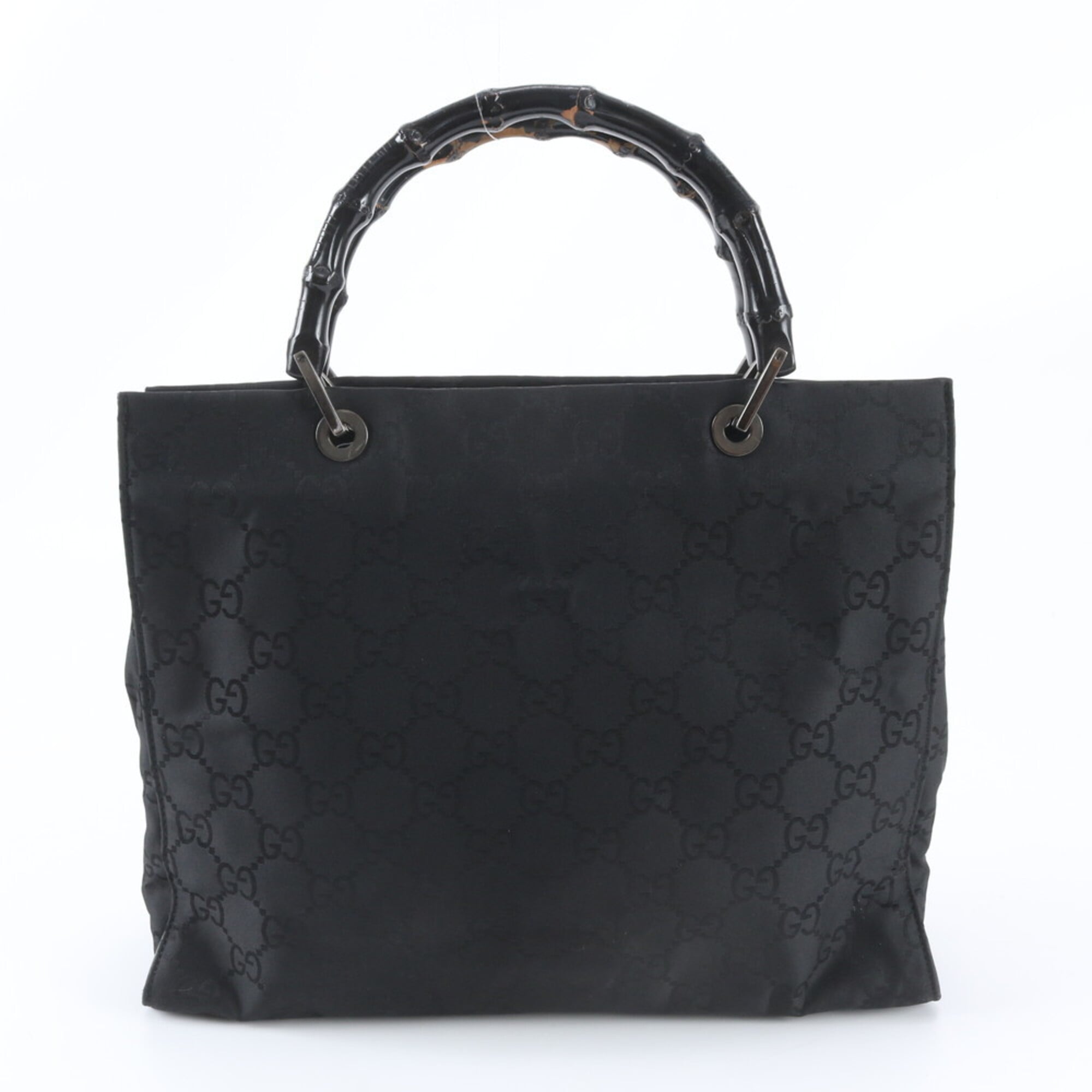 Gucci Bamboo Black Handbag Tote Bag (Pre-Owned)