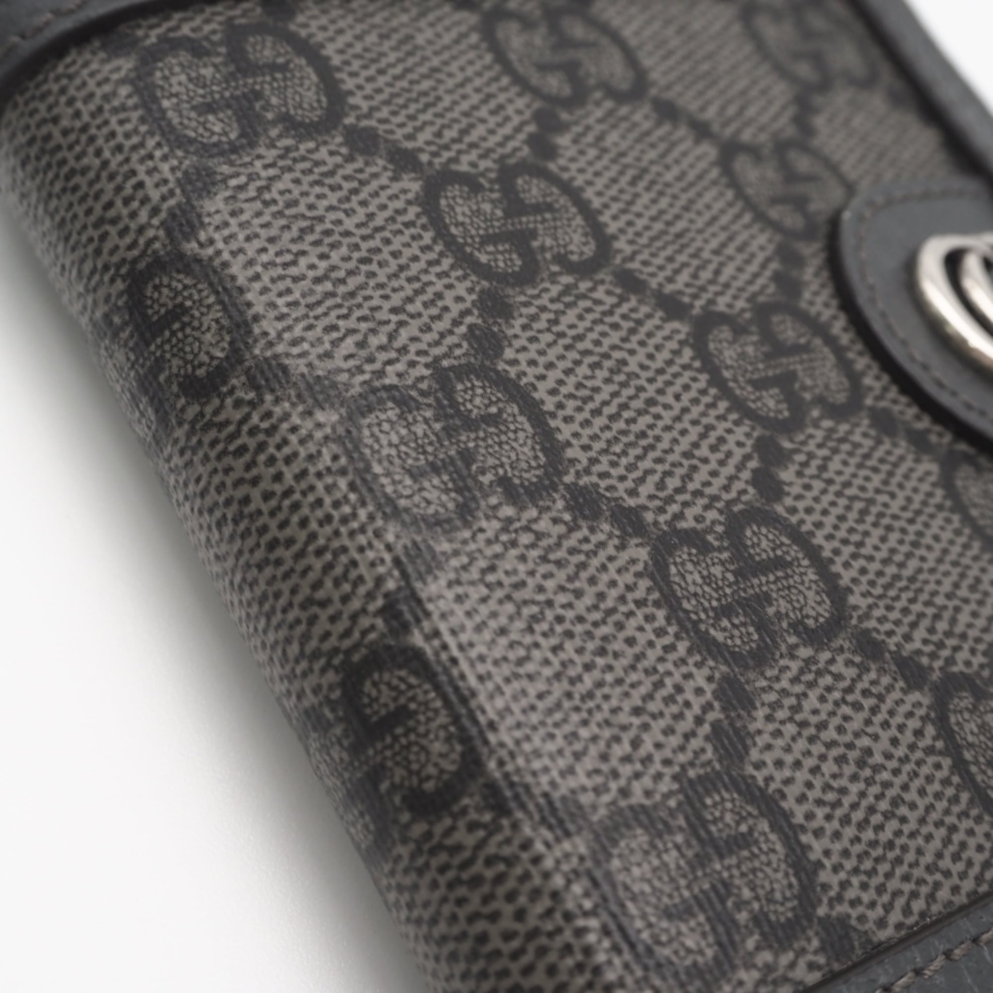 Gucci Gg Supreme Gray Coated Canvas Leather Wallet (Bi-Fold) (Pre-Owned)