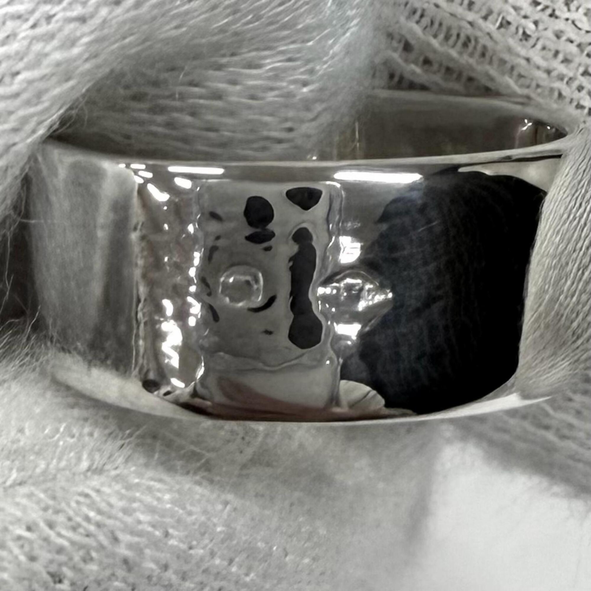 Hermes Silver Silver 925 Band Ring (Pre-Owned)