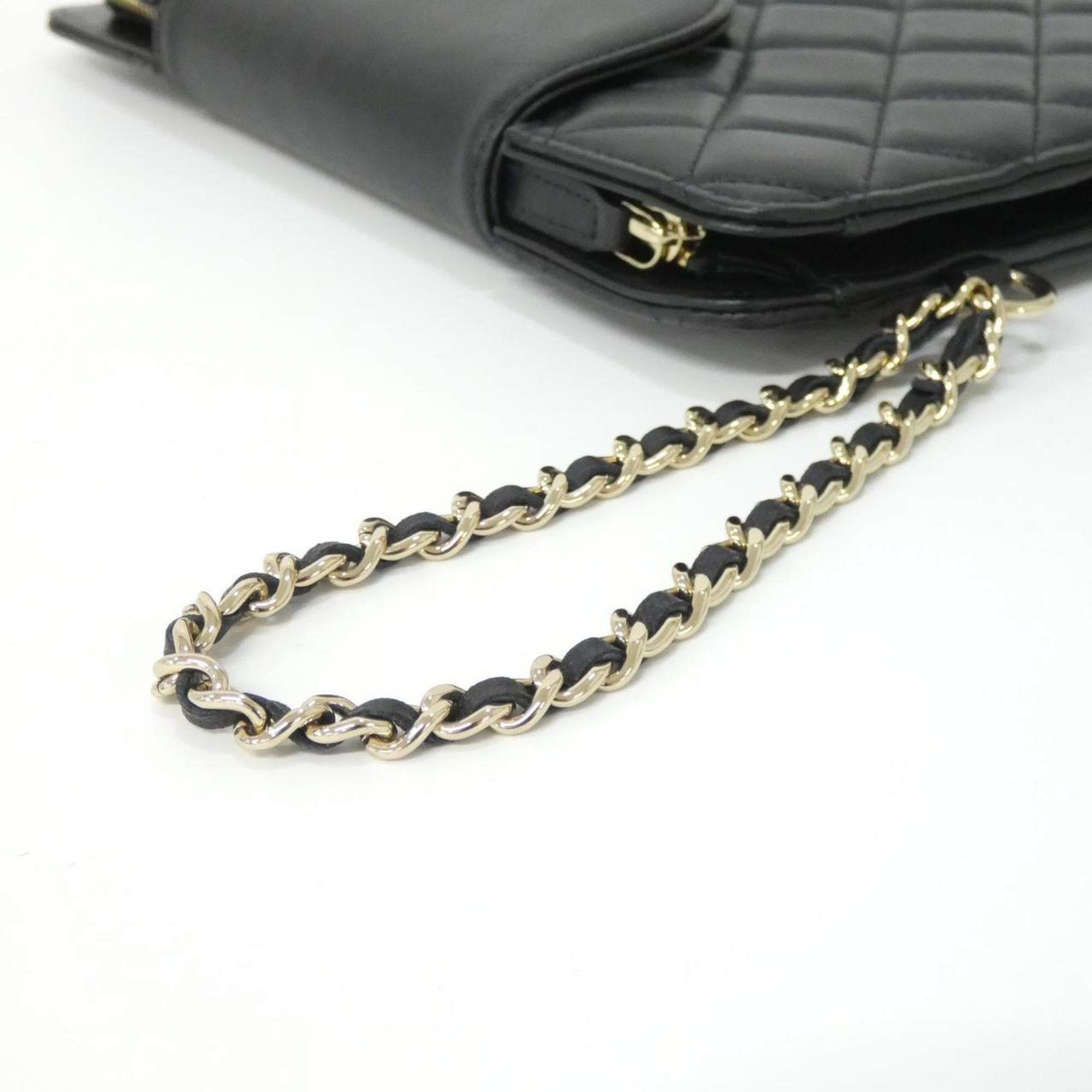 Chanel Black Leather Handbag Pouch (Pre-Owned)