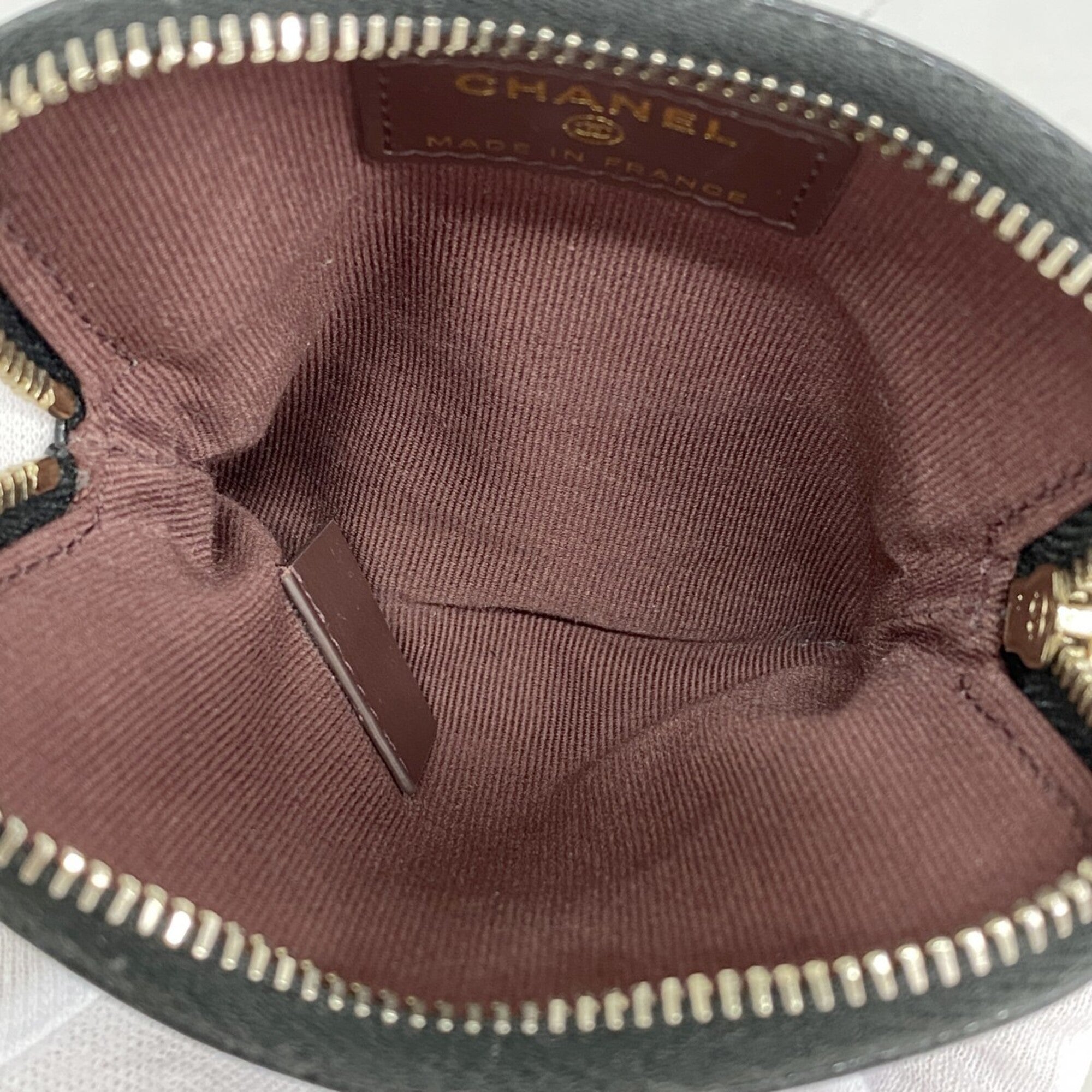 Chanel Black Grained Calfskin Coin Purse/Coin Case (Pre-Owned)