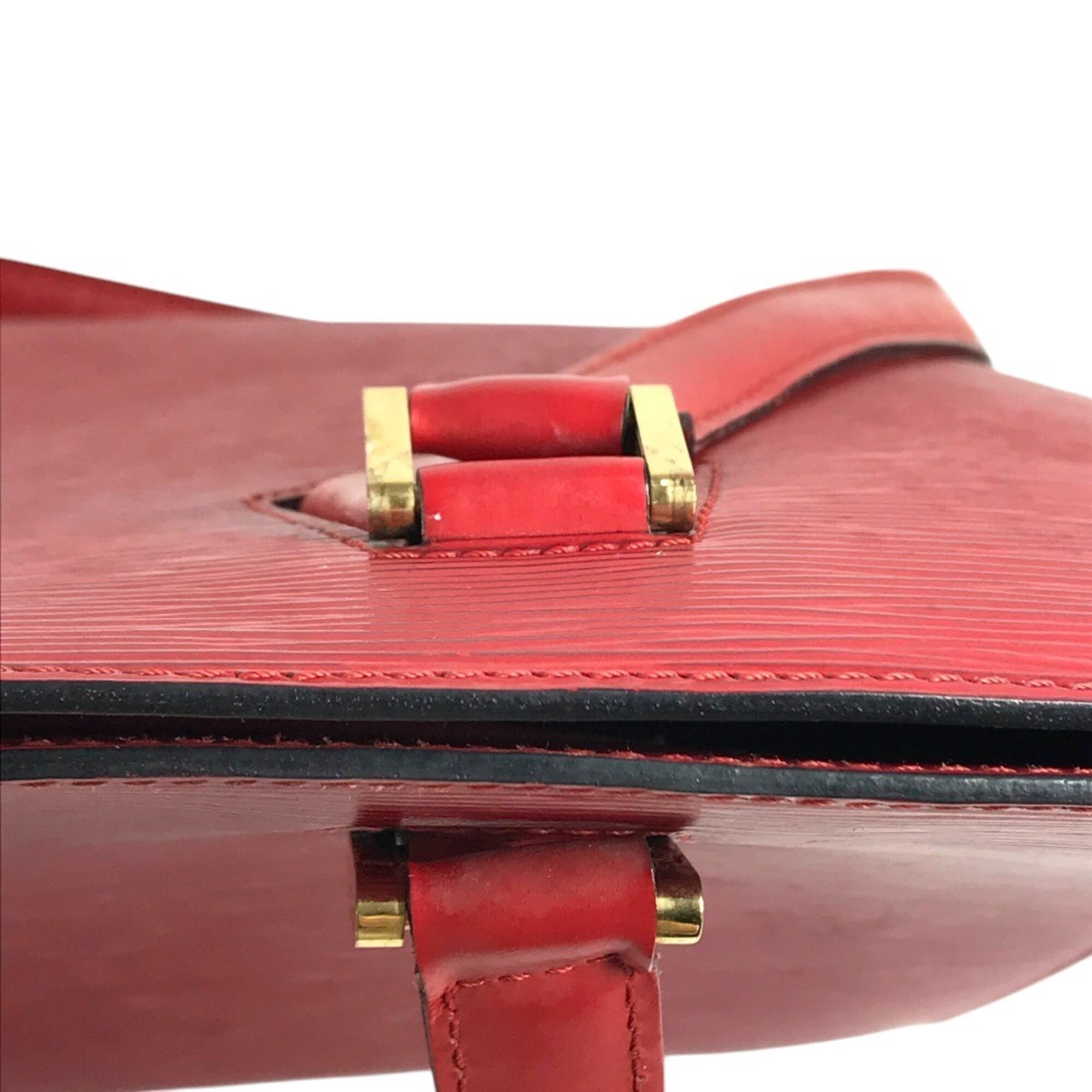 Louis Vuitton Castilian Red Red Color Epi Leather Handbag Shoulder Bag Tote Bag (Pre-Owned)
