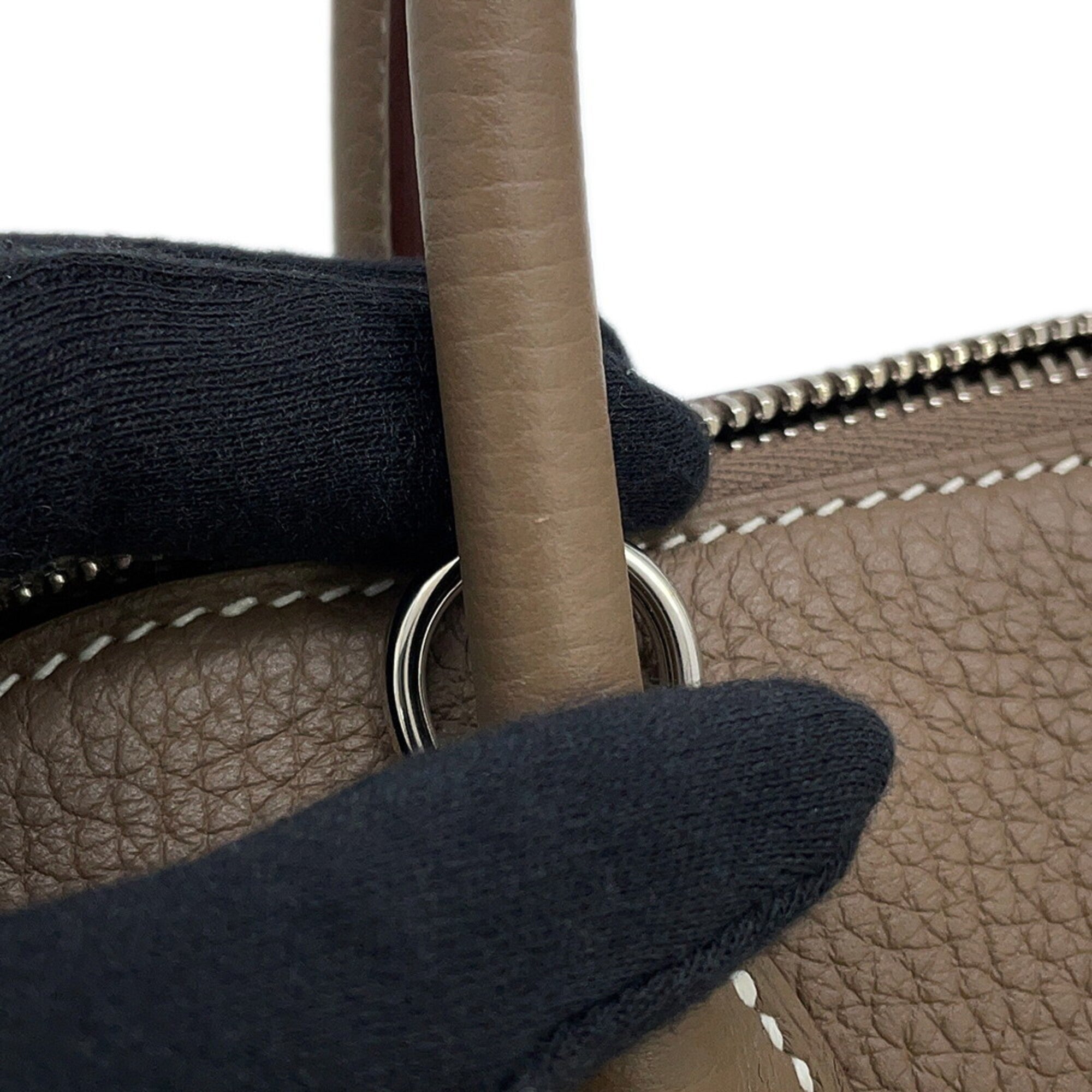 Hermes Bolide Etoupe Gray Taurillon Clemence Leather Handbag Shoulder Bag (Pre-Owned)