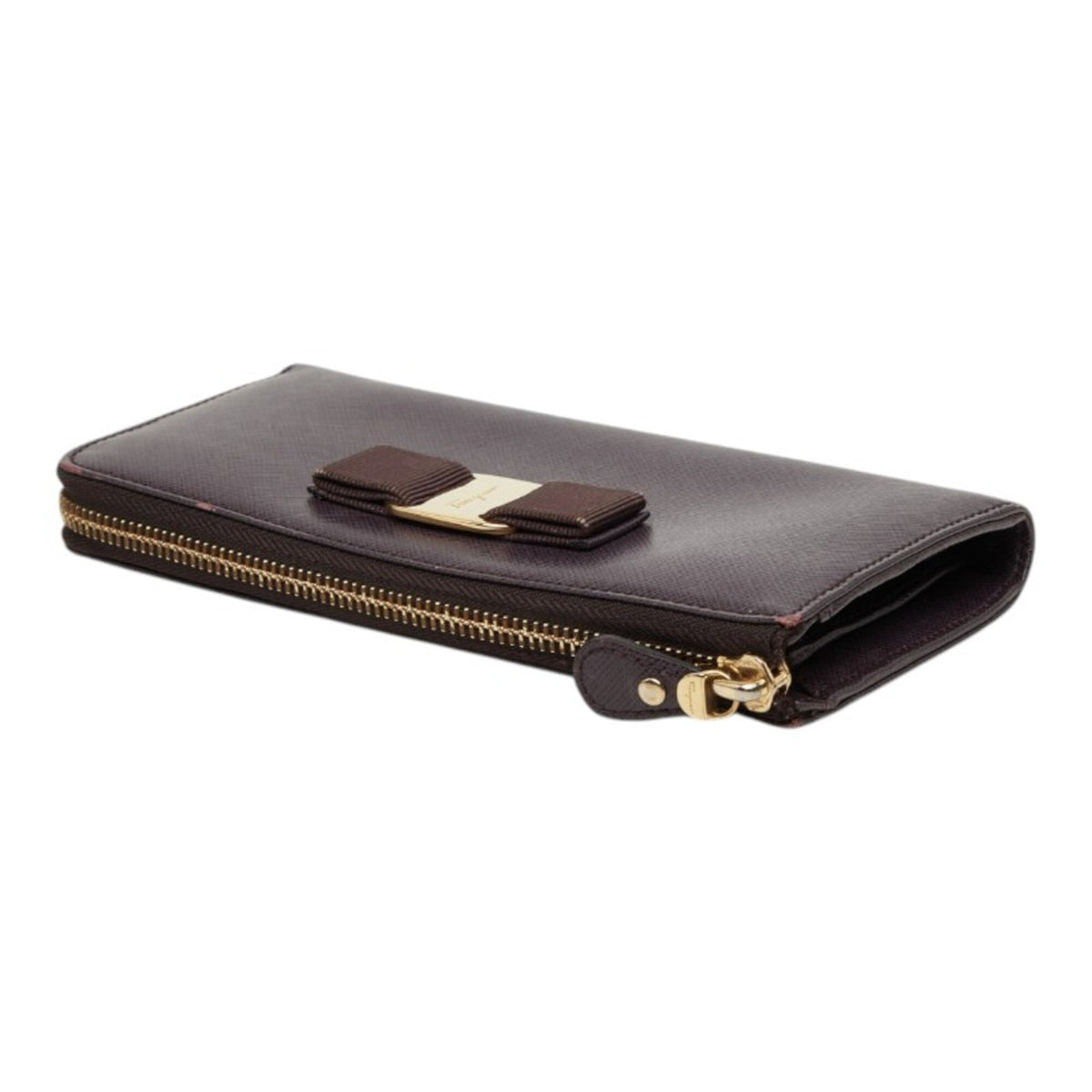 Salvatore Ferragamo Purple Leather Long Wallet (Bi-Fold) (Pre-Owned)