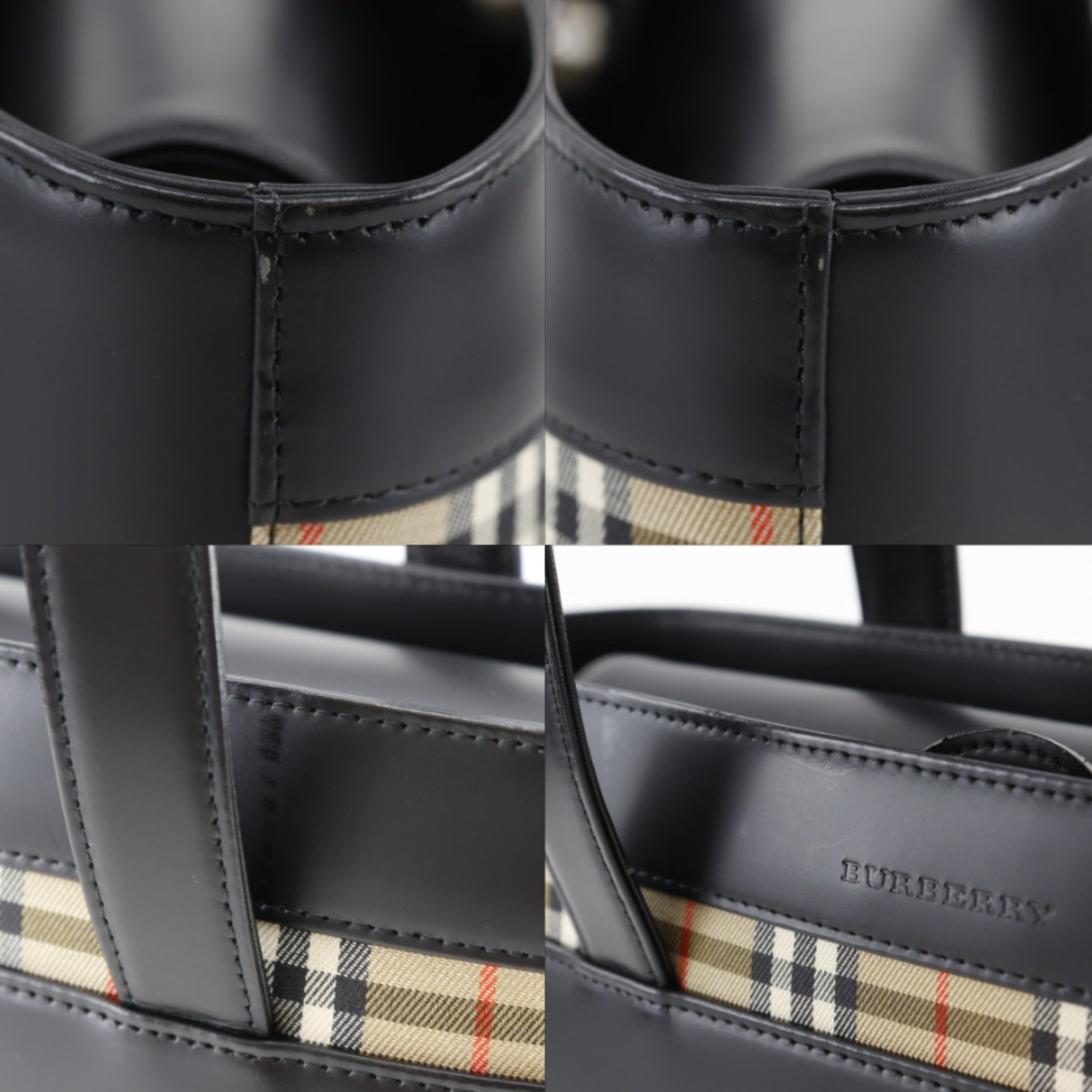 Burberry Black Leather Handbag (Pre-Owned)