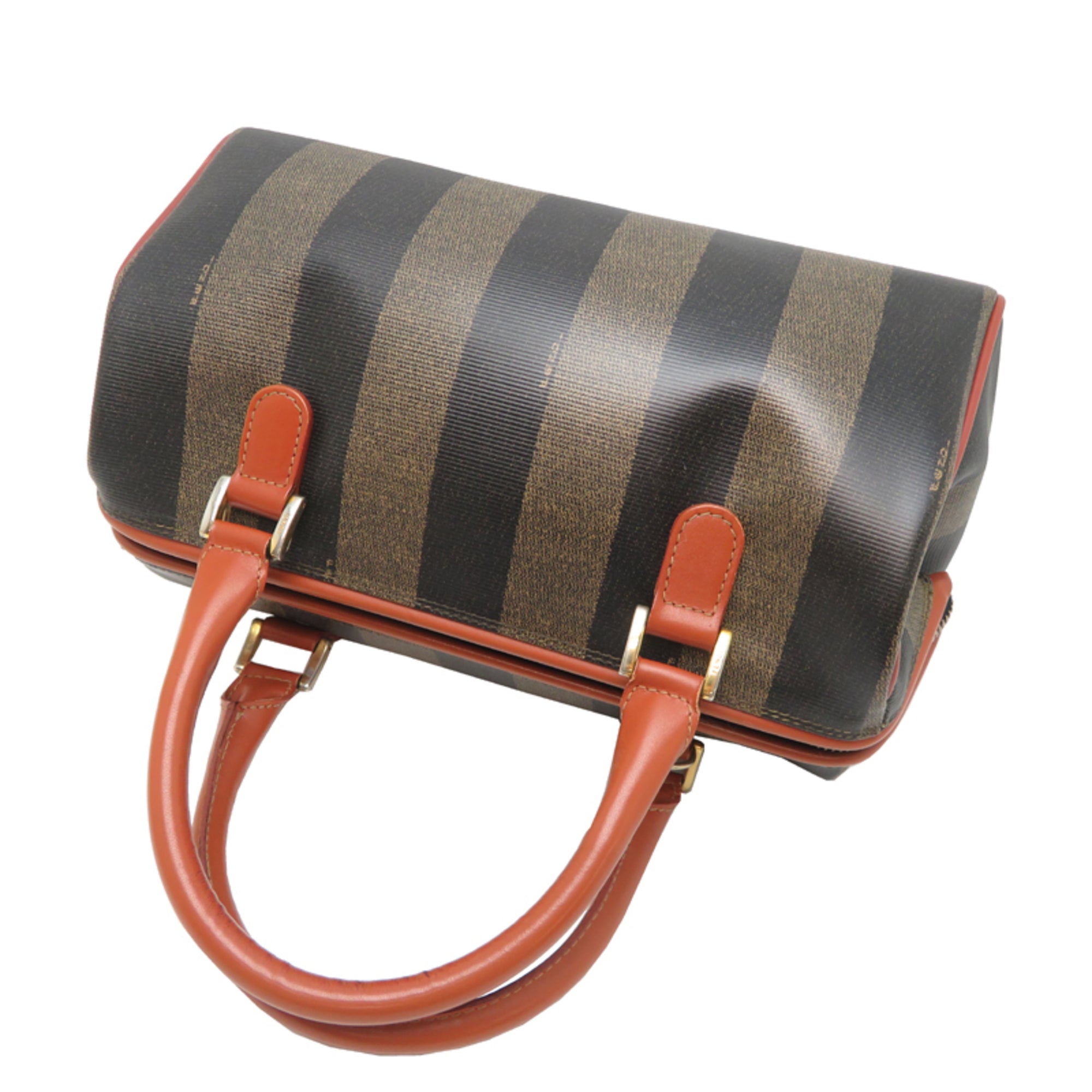 Fendi Brown Pvc Leather Boston Bag (Pre-Owned)