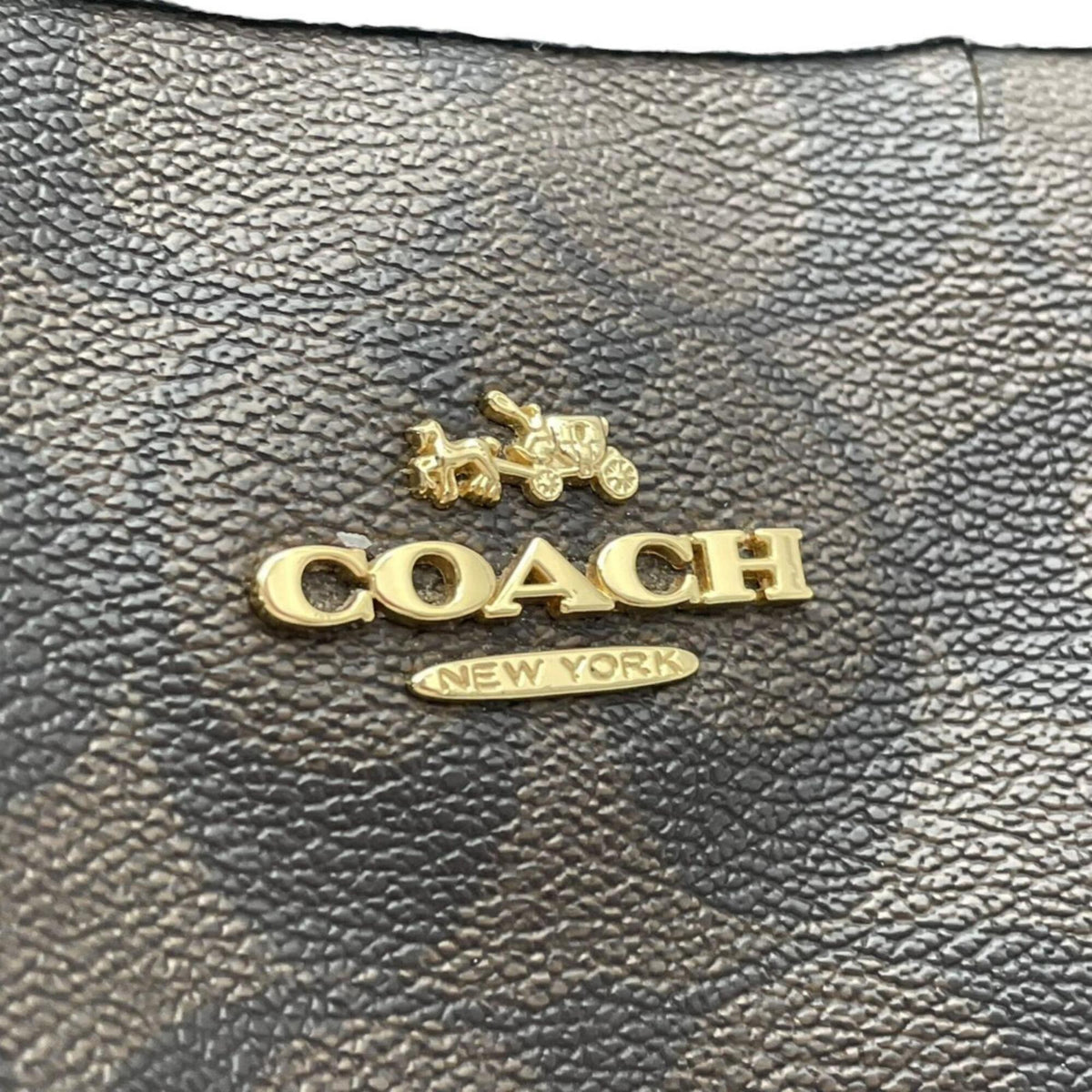 Coach Black Brown Pvc Leather Tote Bag (Pre-Owned)