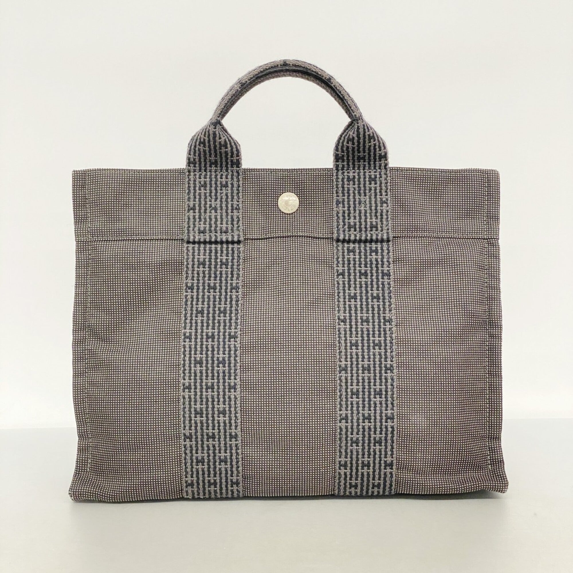 Hermes Gray Canvas Handbag (Pre-Owned)