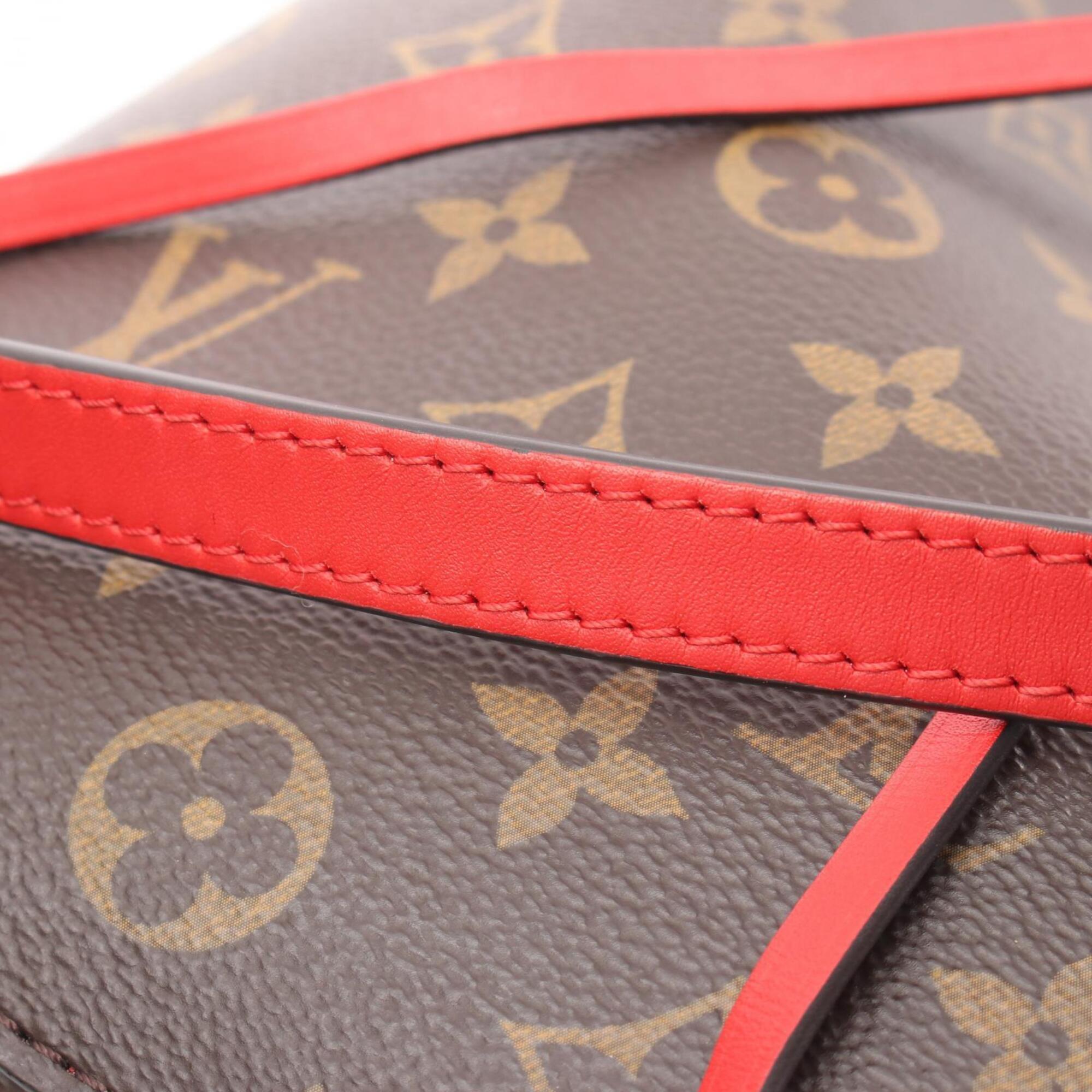 Louis Vuitton Brown Coquelicots Red Color Coated Canvas Leather Handbag Shoulder Bag (Pre-Owned)