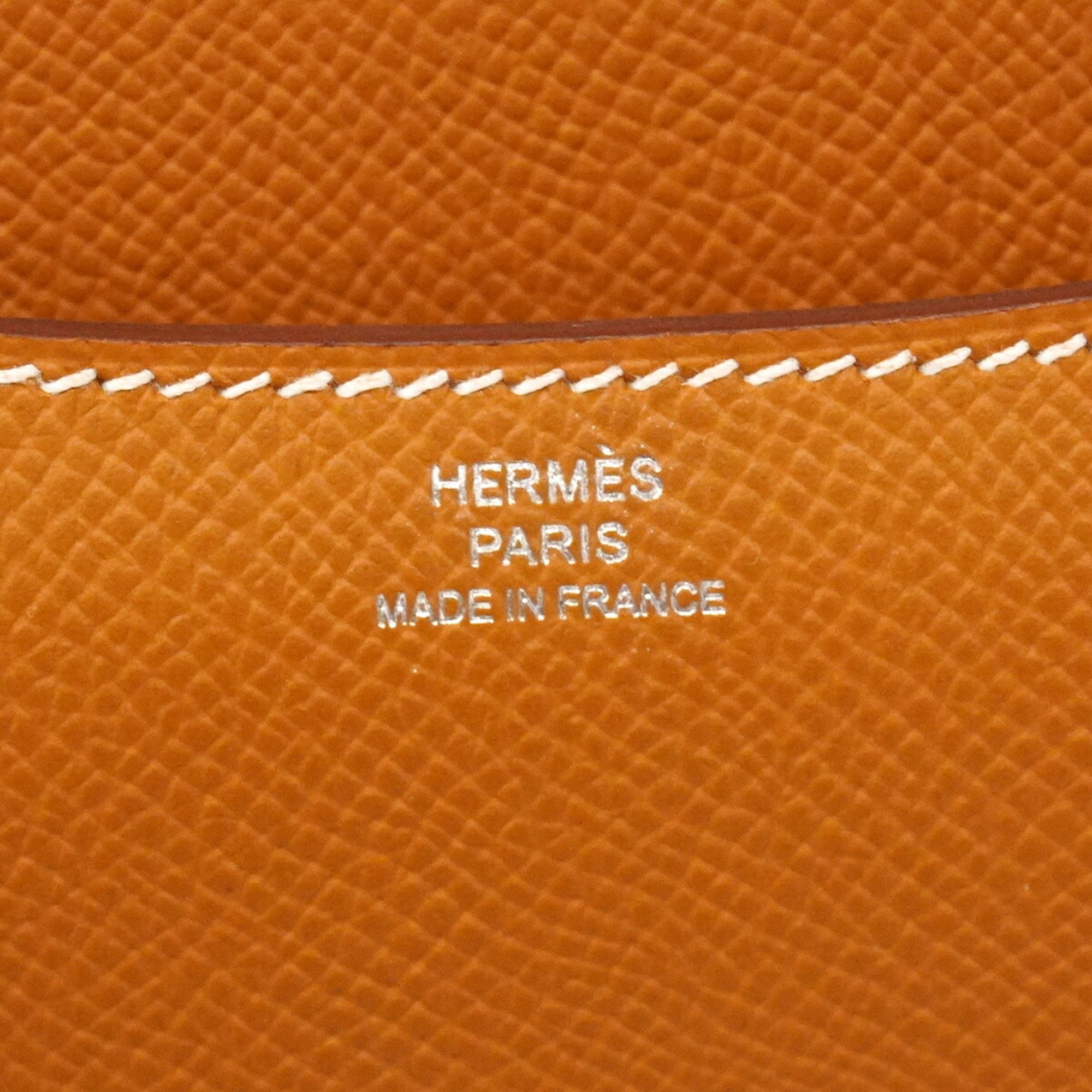 Hermes Gold Leather Shoulder Bag (Pre-Owned)