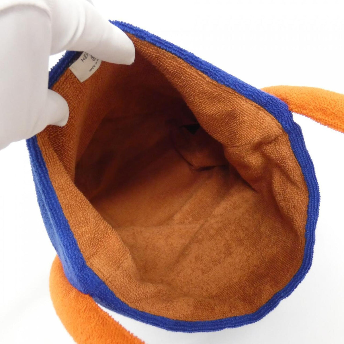 Hermes Blue Orange Cotton Handbag (Pre-Owned)
