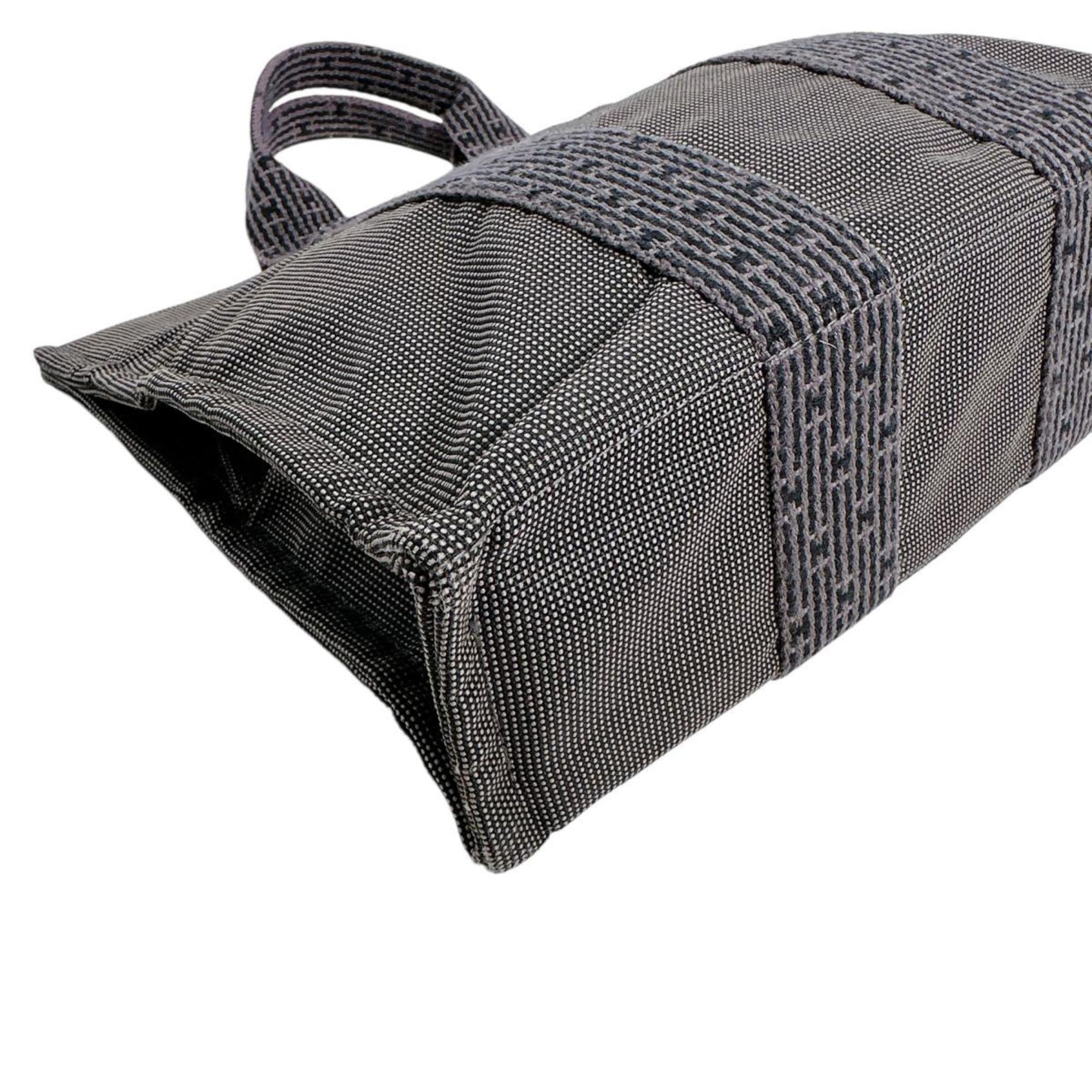 Hermes Her Line Gray Canvas Tote Bag (Pre-Owned)