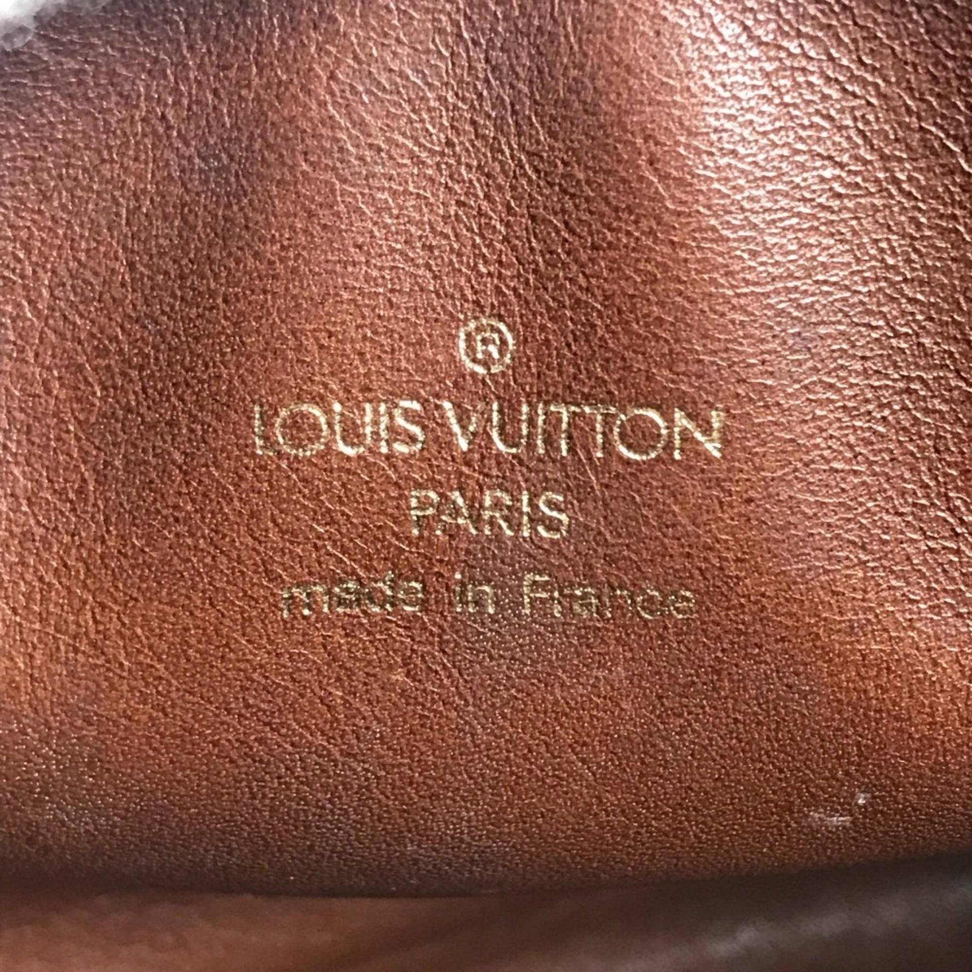 Louis Vuitton Brown White Vinyl Leather Handbag Pouch Shoulder Bag (Pre-Owned)