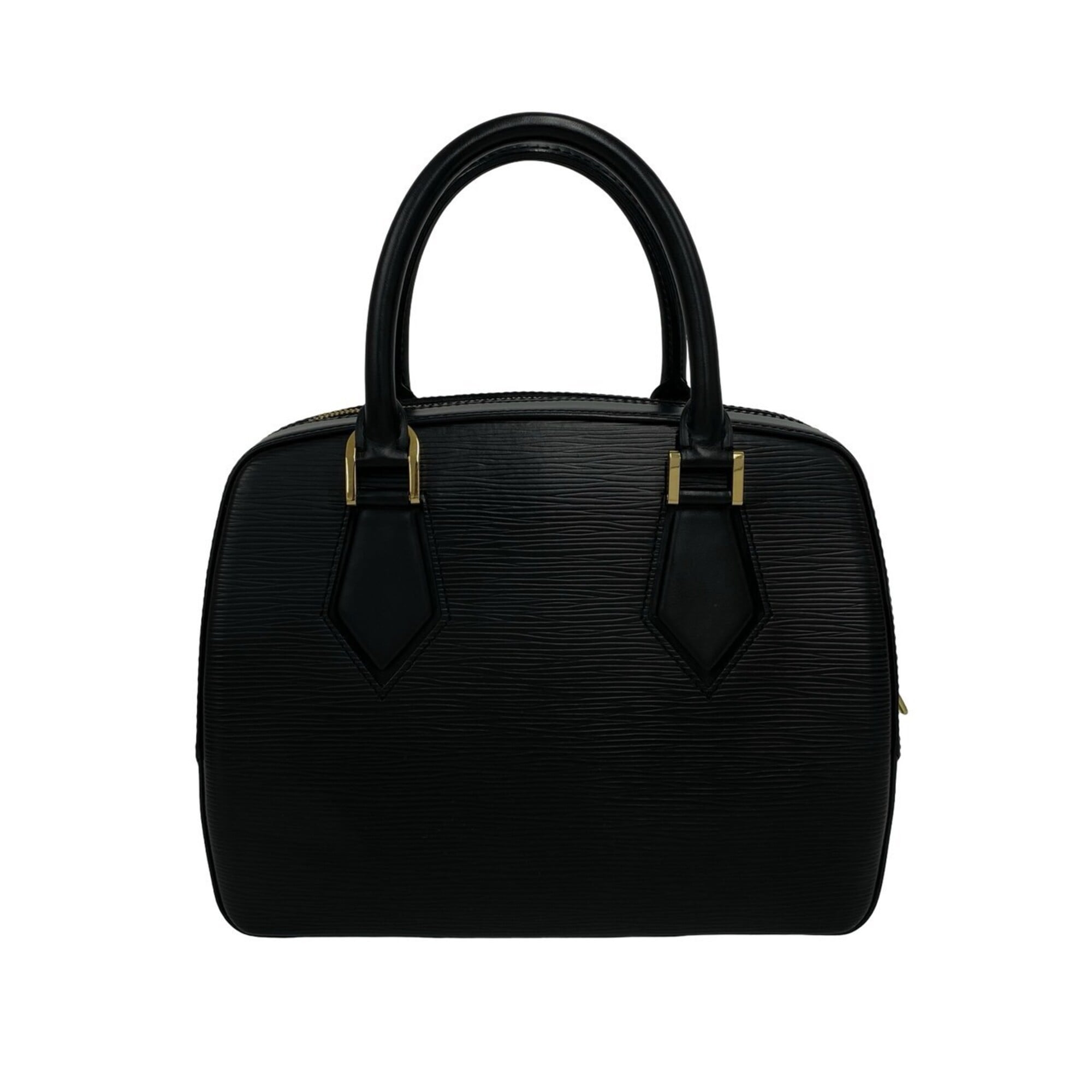 Louis Vuitton Black Leather Boston Bag Handbag (Pre-Owned)