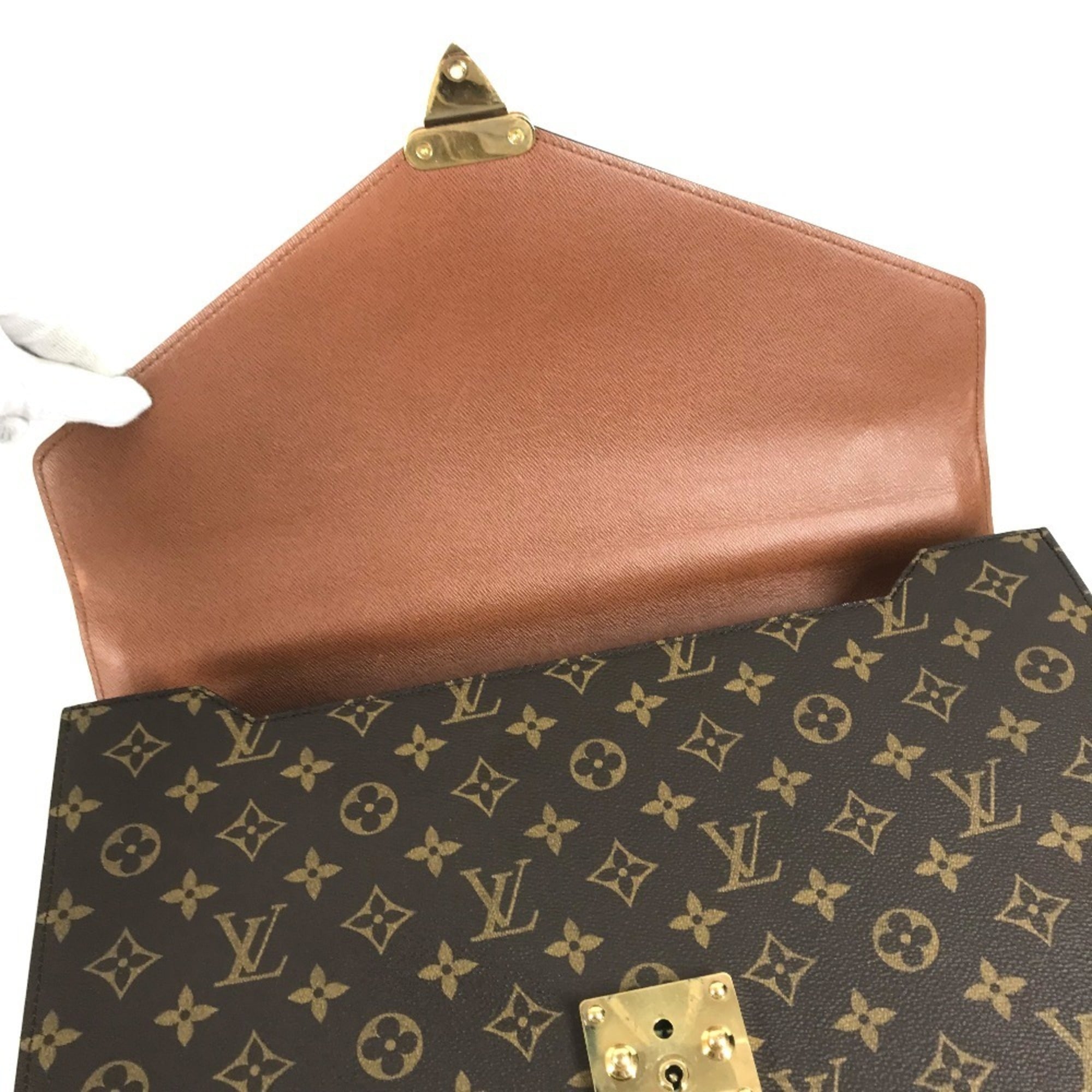 Louis Vuitton Brown Monogram Monogram Briefcase Handbag Tote Bag (Pre-Owned)