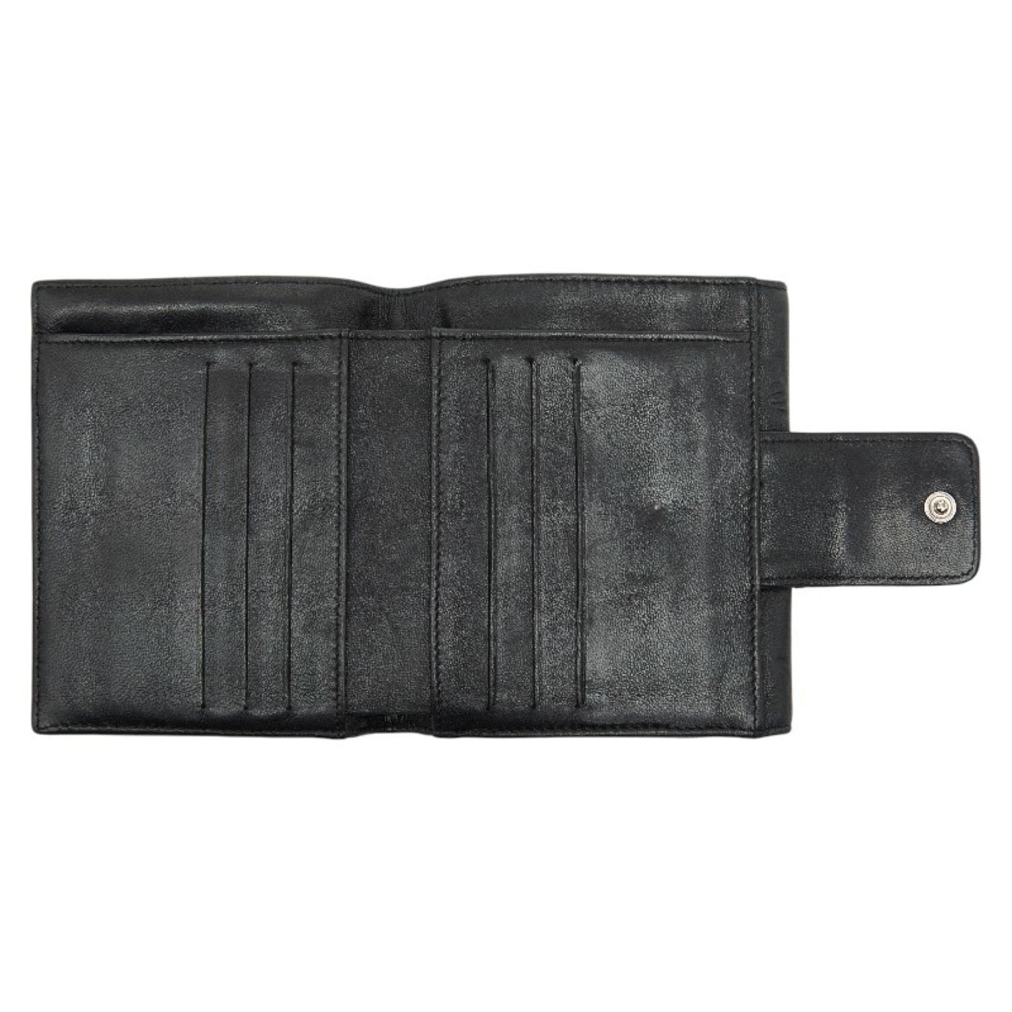 Chanel Black Leather Wallet (Bi-Fold) (Pre-Owned)