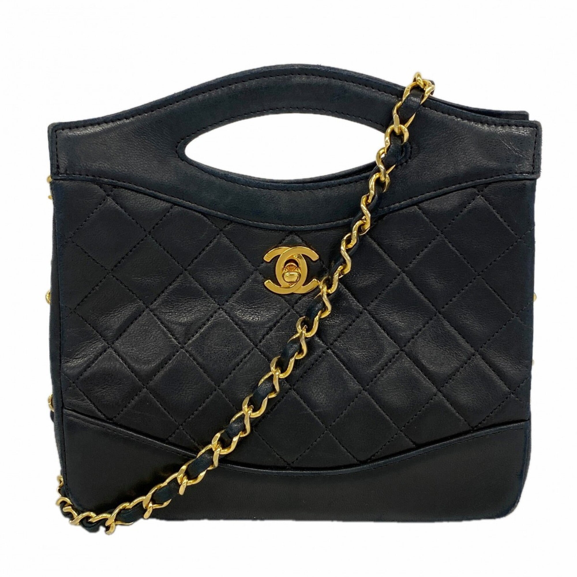 Chanel Black Leather Handbag (Pre-Owned)