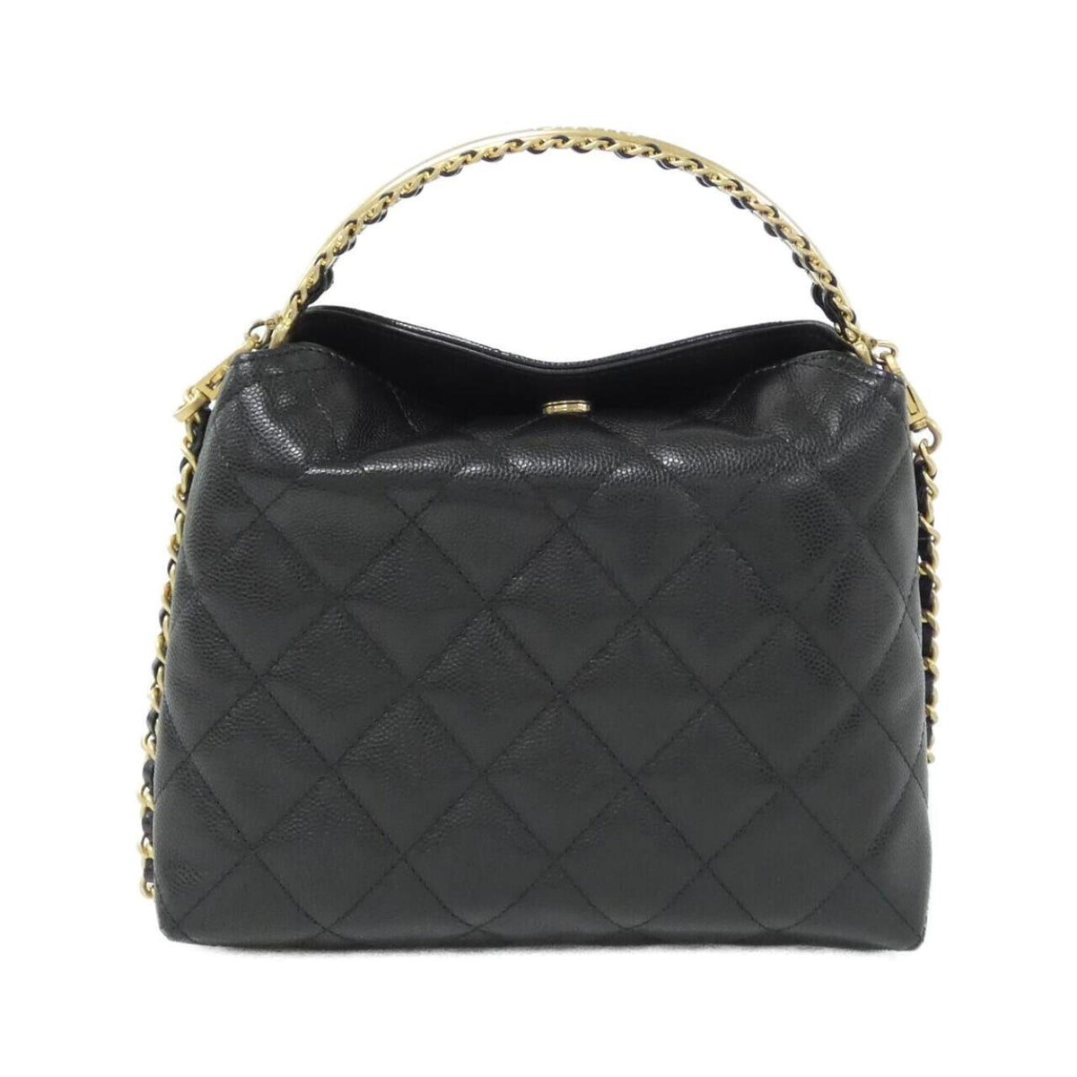 Chanel Black Grained Calfskin Handbag Shoulder Bag (Pre-Owned)