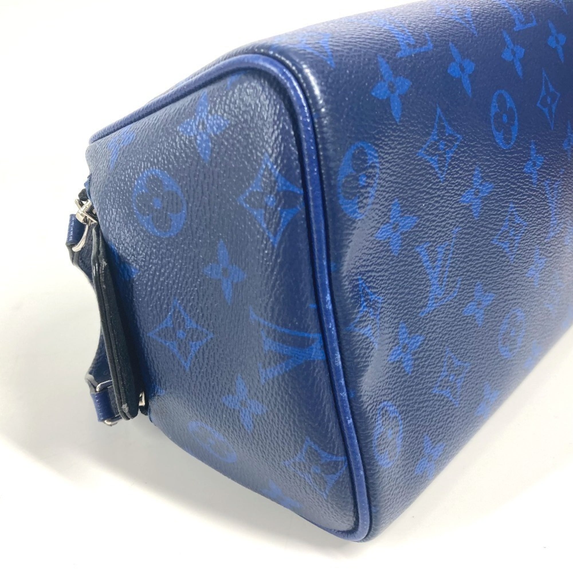 Louis Vuitton Taiga Blue Taiga Leather Monogram Clutch Bag Handbag (Pre-Owned)