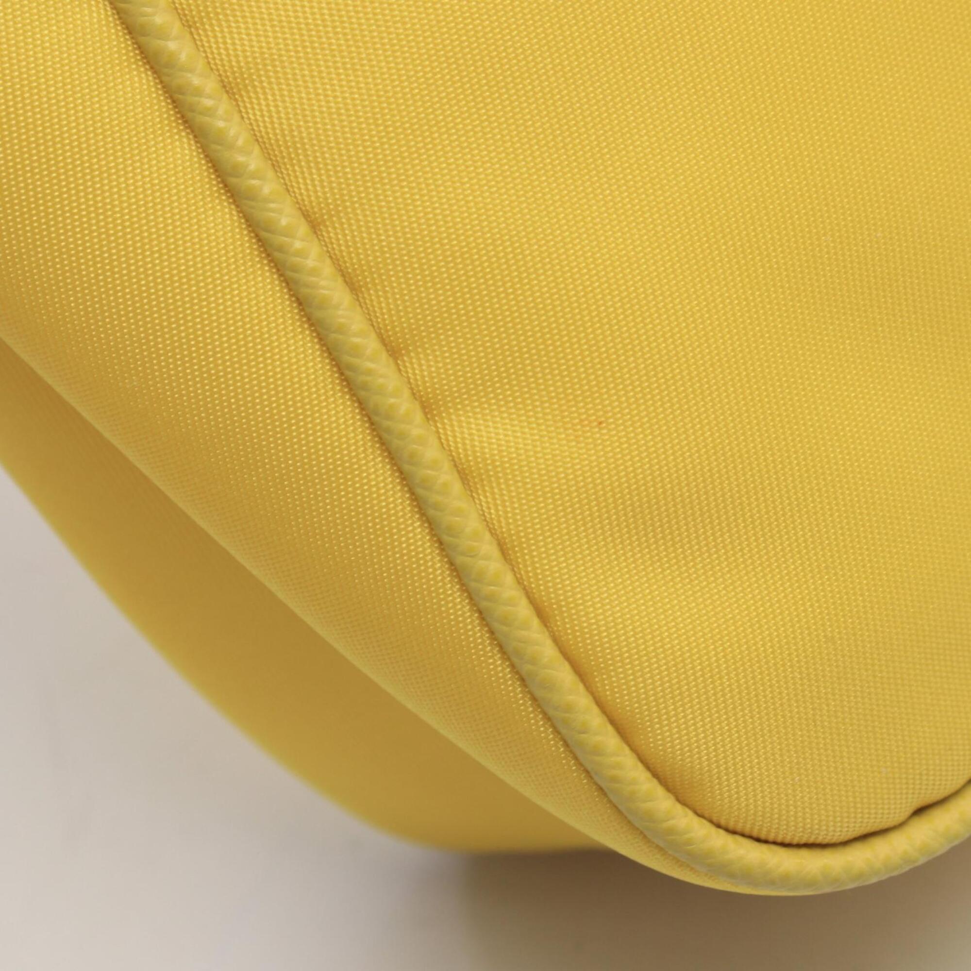 Prada Saffiano Yellow Nylon Leather Handbag (Pre-Owned)