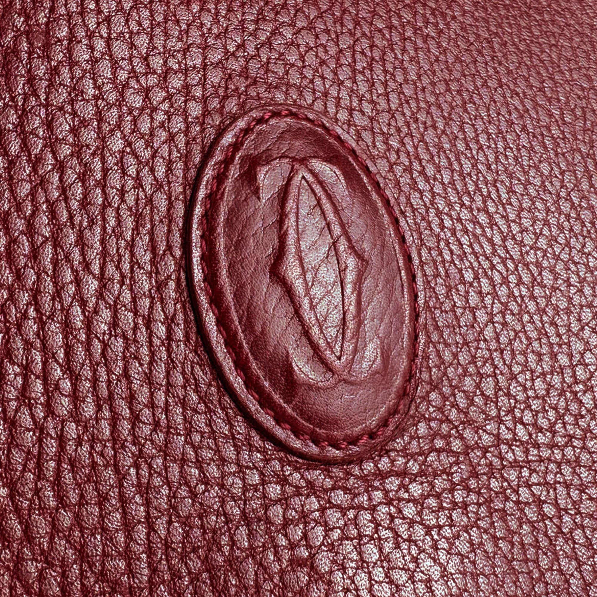 Cartier Burgundy Leather Shoulder Bag (Pre-Owned)