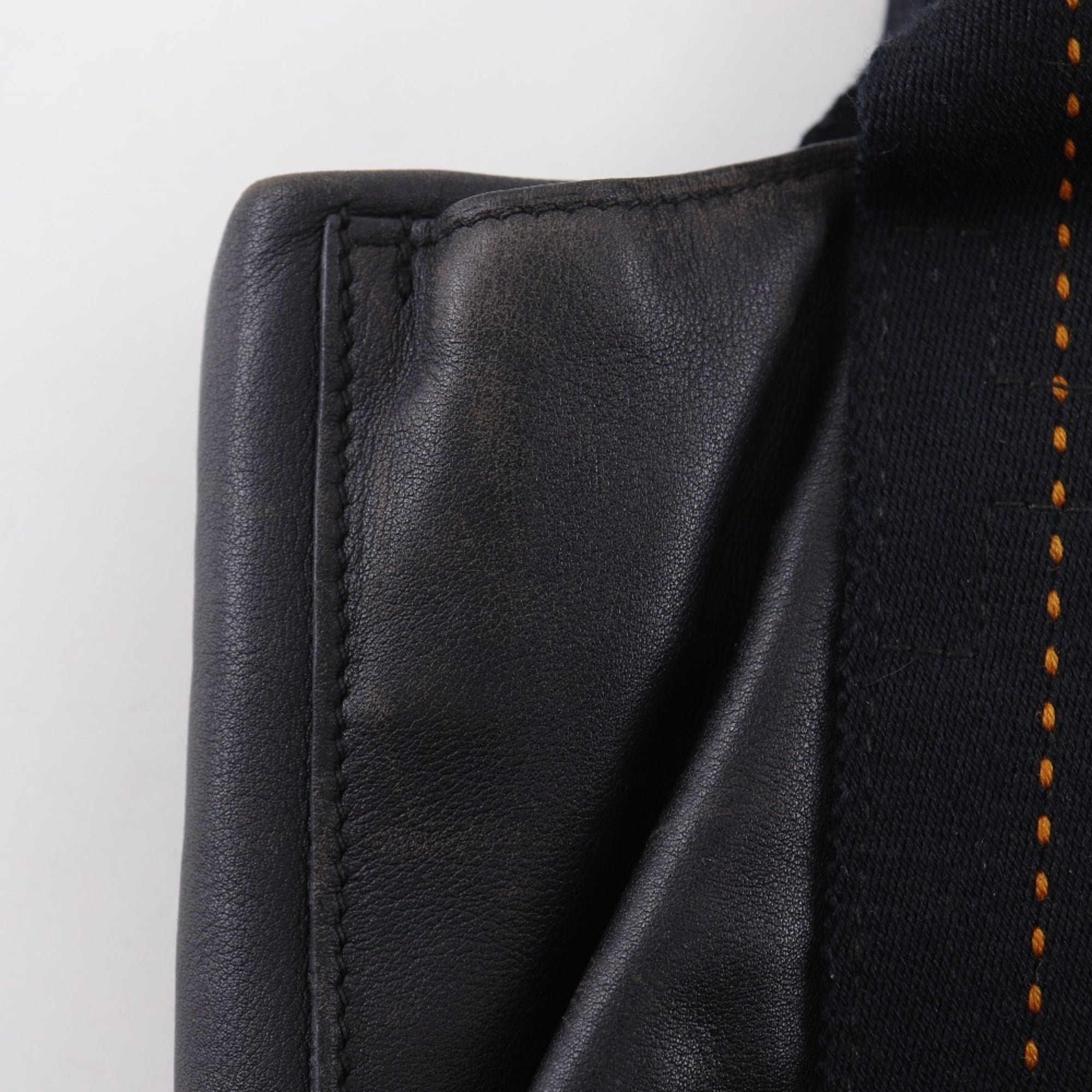 Hermes Black Veau Derma Handbag (Pre-Owned)