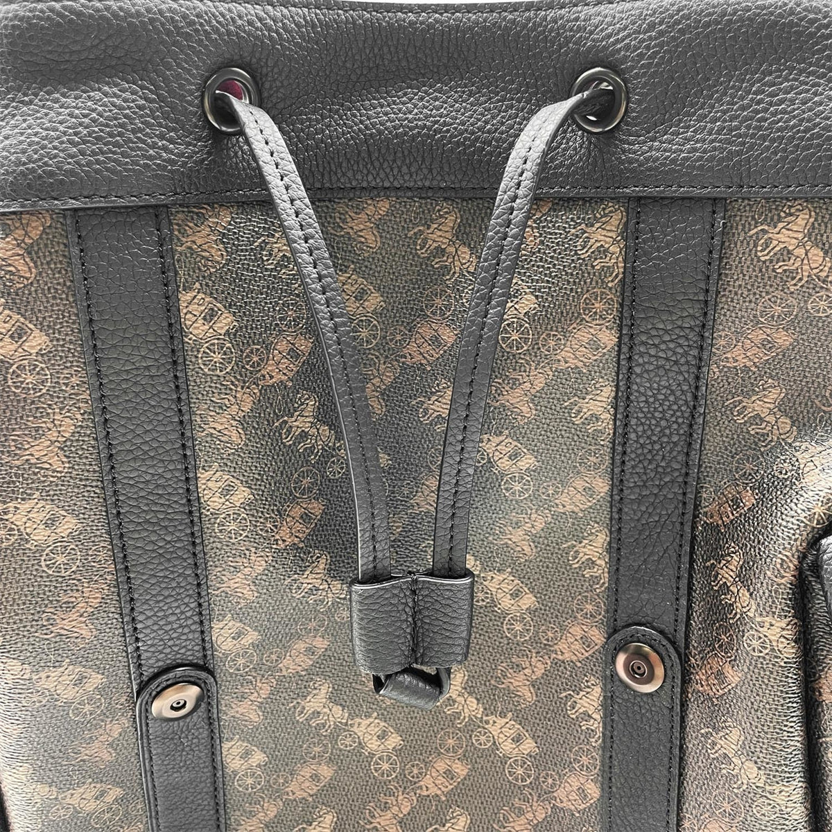 Coach Black Brown Pvc Leather Backpack (Pre-Owned)