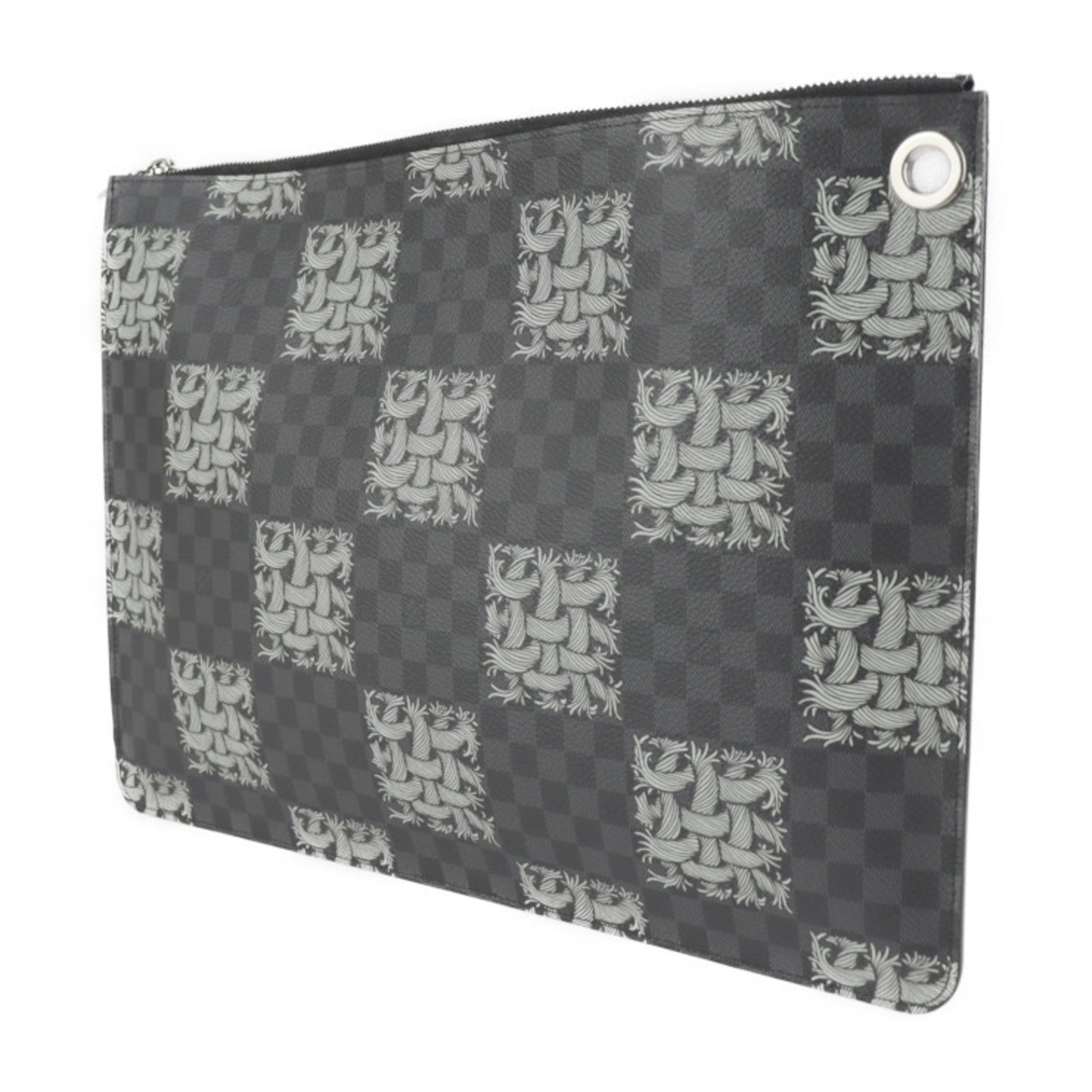 Louis Vuitton Black Gray Damier Graphite Clutch Bag (Pre-Owned)