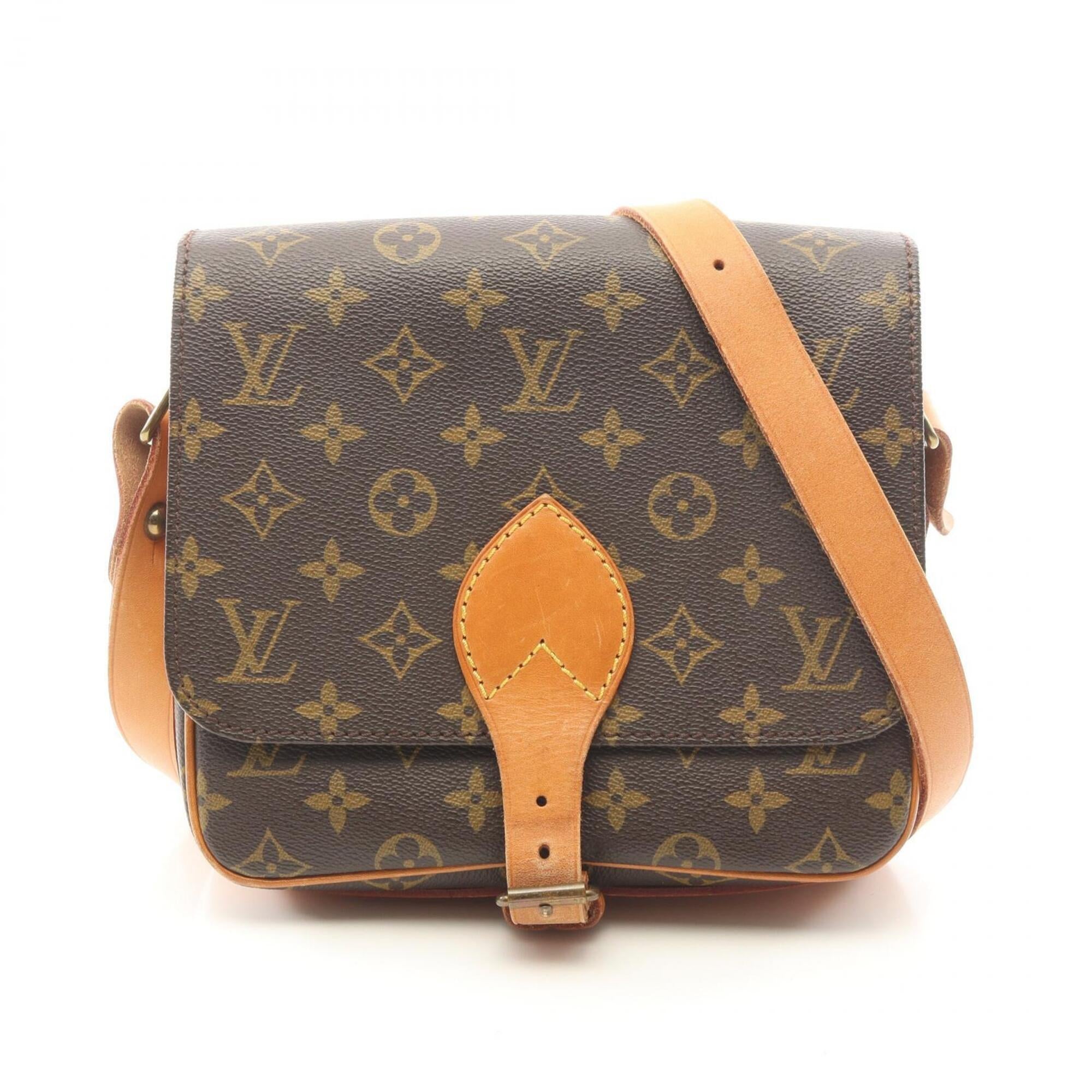 Louis Vuitton Brown Coated Canvas Monogram Leather Handbag Shoulder Bag (Pre-Owned)