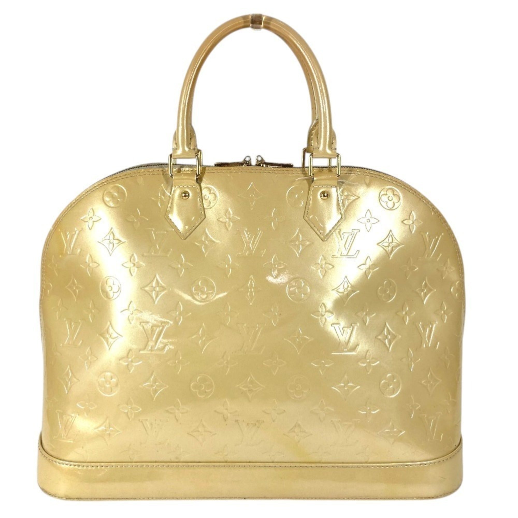 Louis Vuitton Beige Blanc Corail Galle Monogram Vernis Handbag Tote Bag (Pre-Owned)