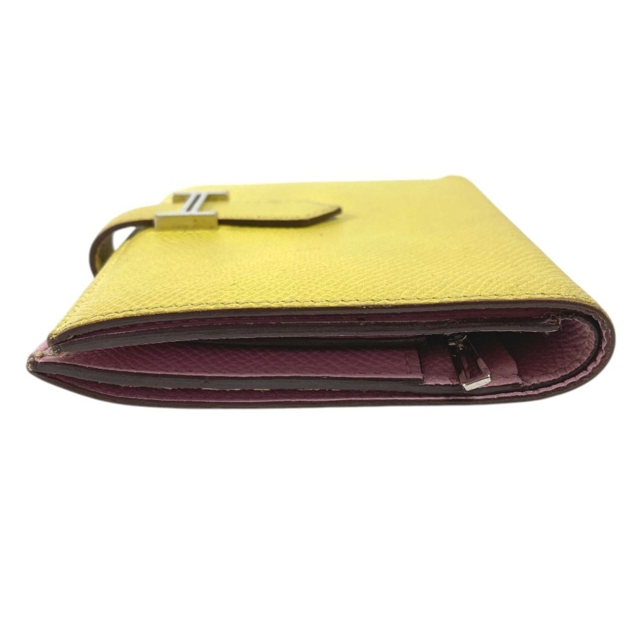 Hermes Pink Yellow Epsom Leather Wallet (Bi-Fold) (Pre-Owned)