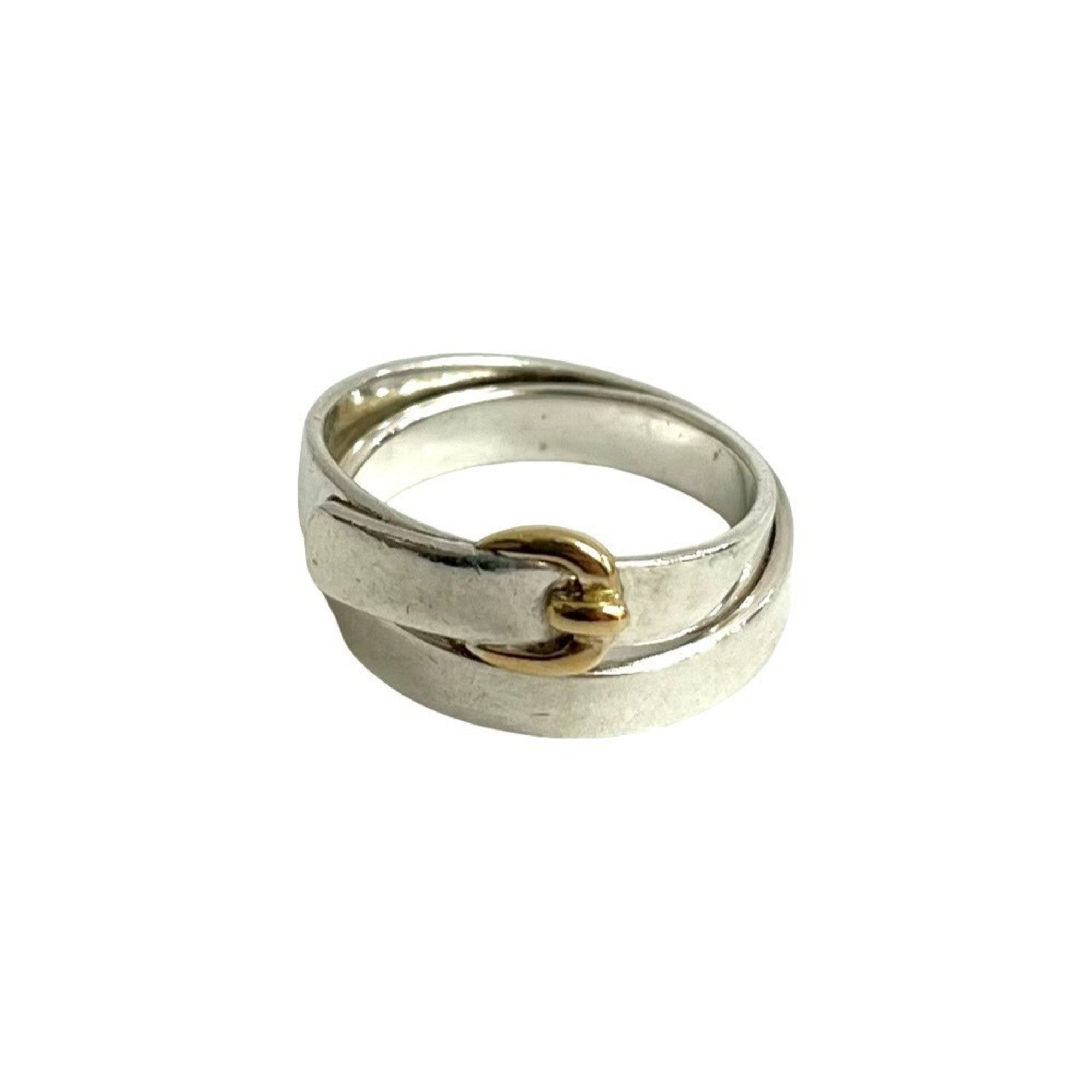 Hermes Gold Silver Gold (18K) Silver 925 Band Ring (Pre-Owned)