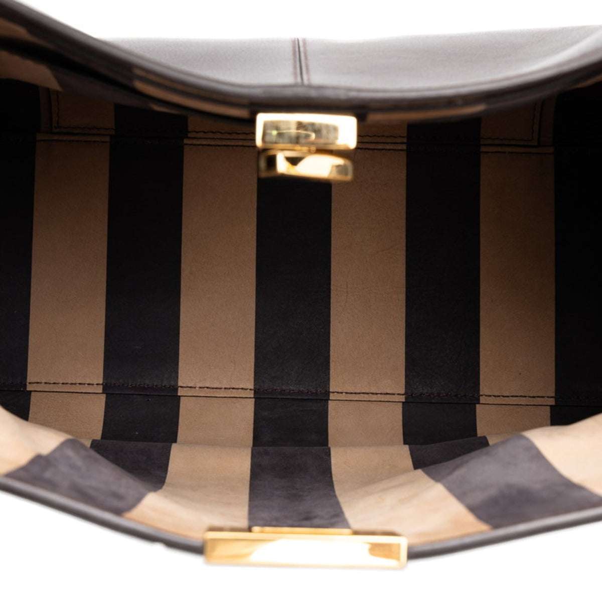 Fendi Dark Brown Leather Handbag Shoulder Bag (Pre-Owned)