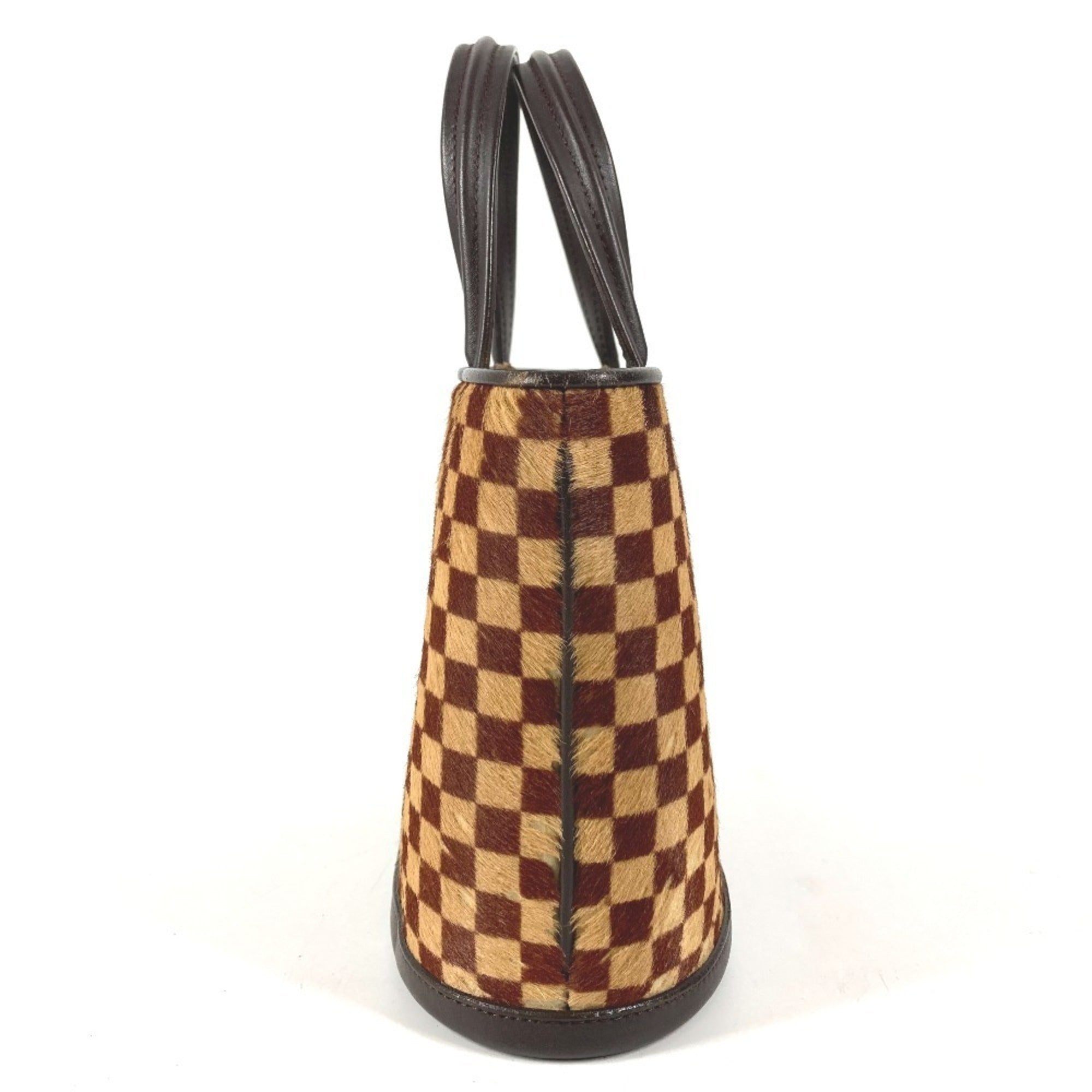 Louis Vuitton Beige Brown Leather Handbag Tote Bag (Pre-Owned)